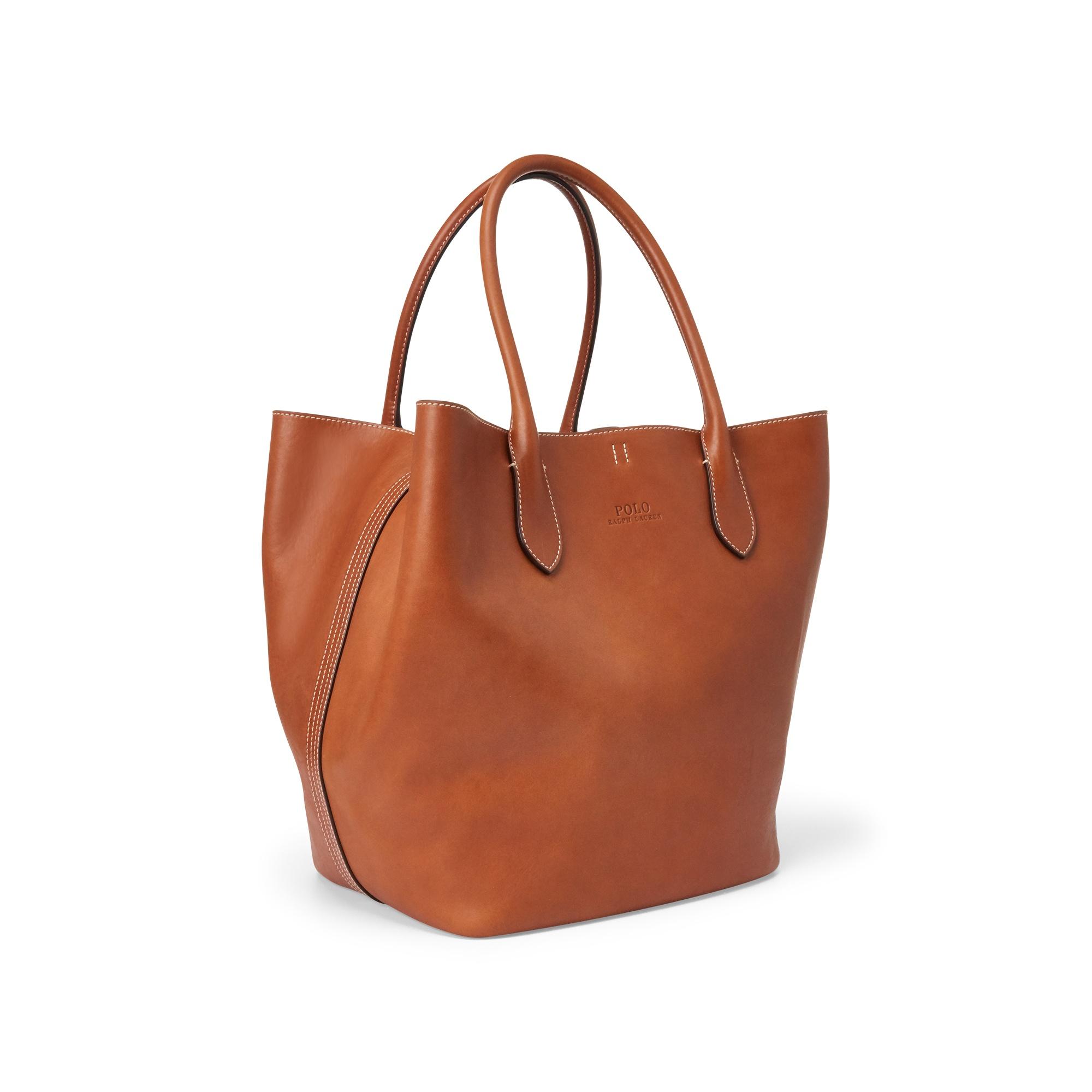 Polo Ralph Lauren Leather Large Bellport Tote in Brown Lyst
