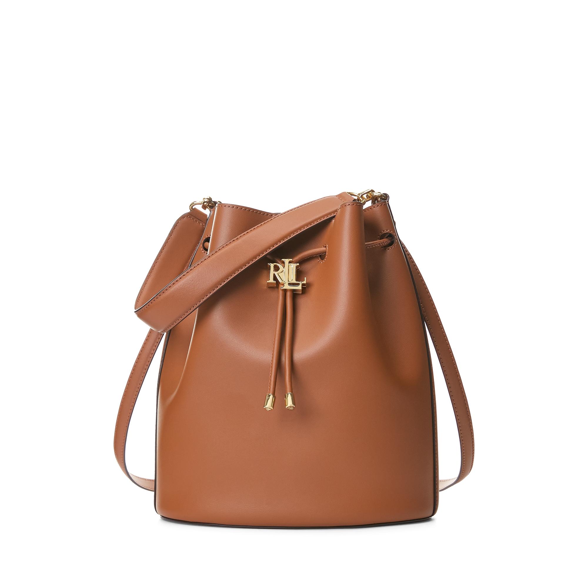 Ralph Lauren Ralph Lauren Leather Large Andie Drawstring Bag in Brown | Lyst