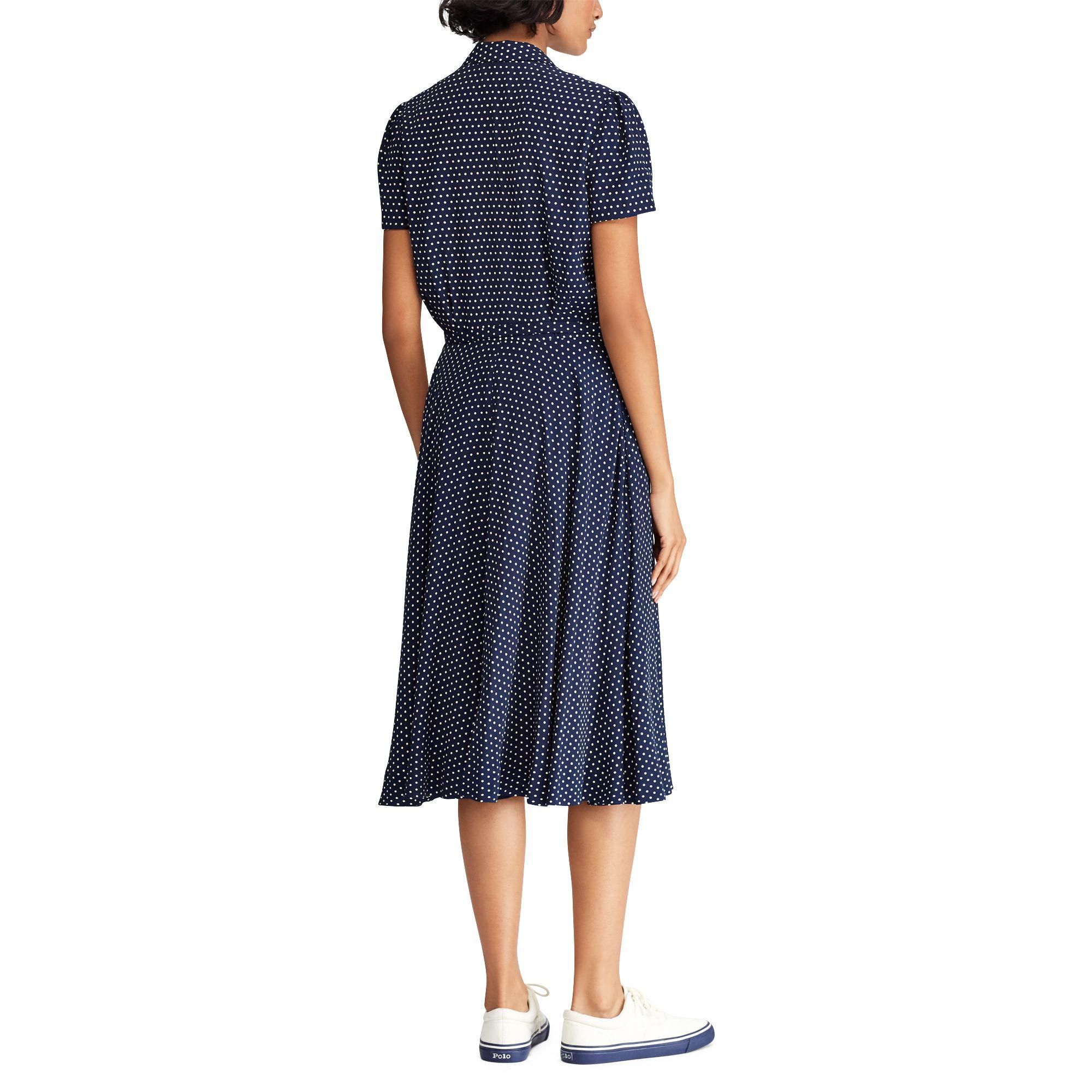 Polo Ralph Lauren Synthetic Shirt Dress With Tiny Polka Dots in Polka Dot  Print (Blue) - Lyst