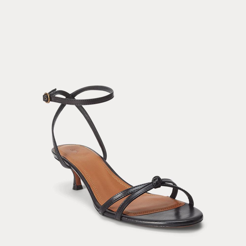【大注目】POLO RALPH LAUREN ★ Leather Kitten-Heel Sandal Leather Kitten-Heel Sandal