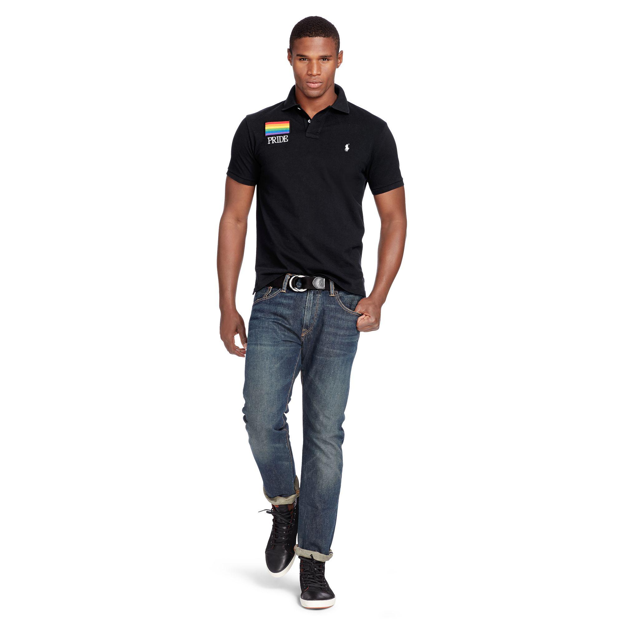 Polo Ralph Lauren Cotton Custom-fit Pride Polo Shirt in Black for Men | Lyst