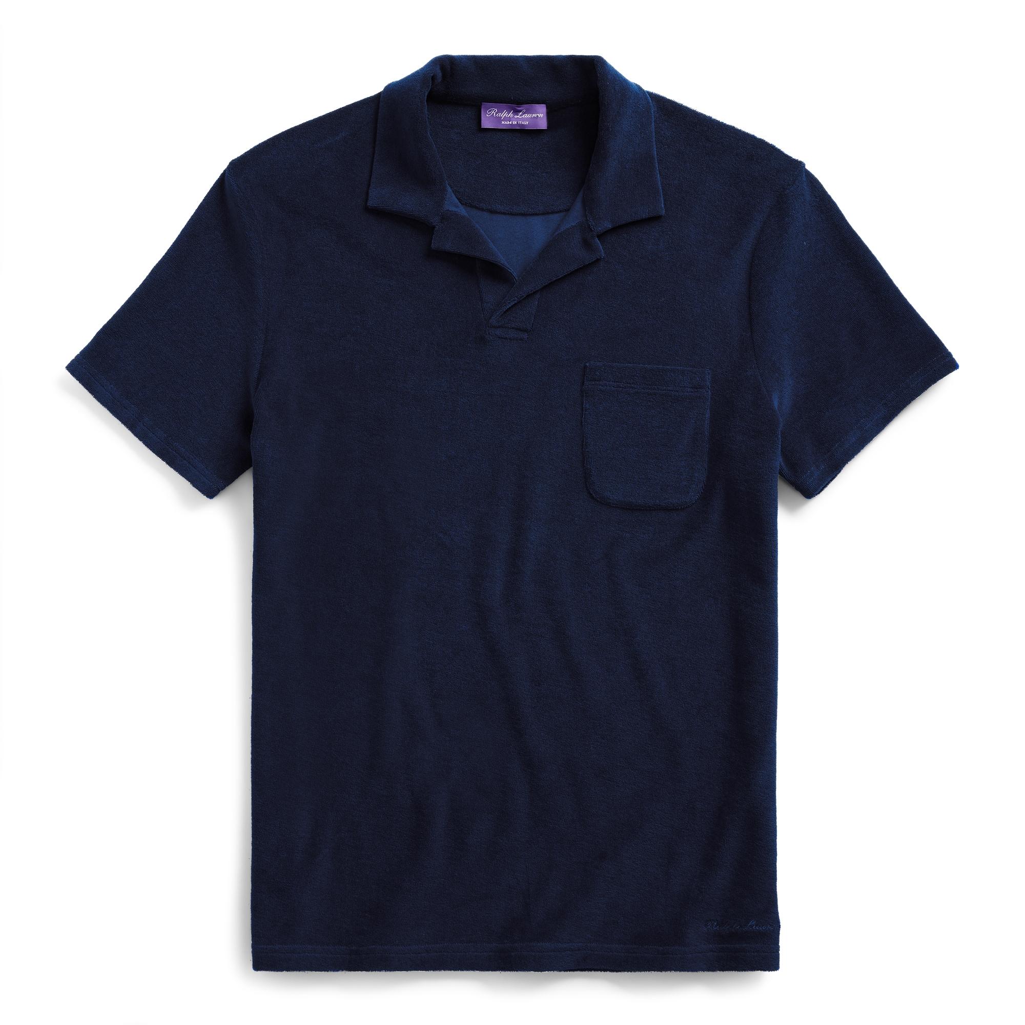 Ralph Lauren Purple Label Cotton Custom Slim Fit Terry Polo in Blue for ...