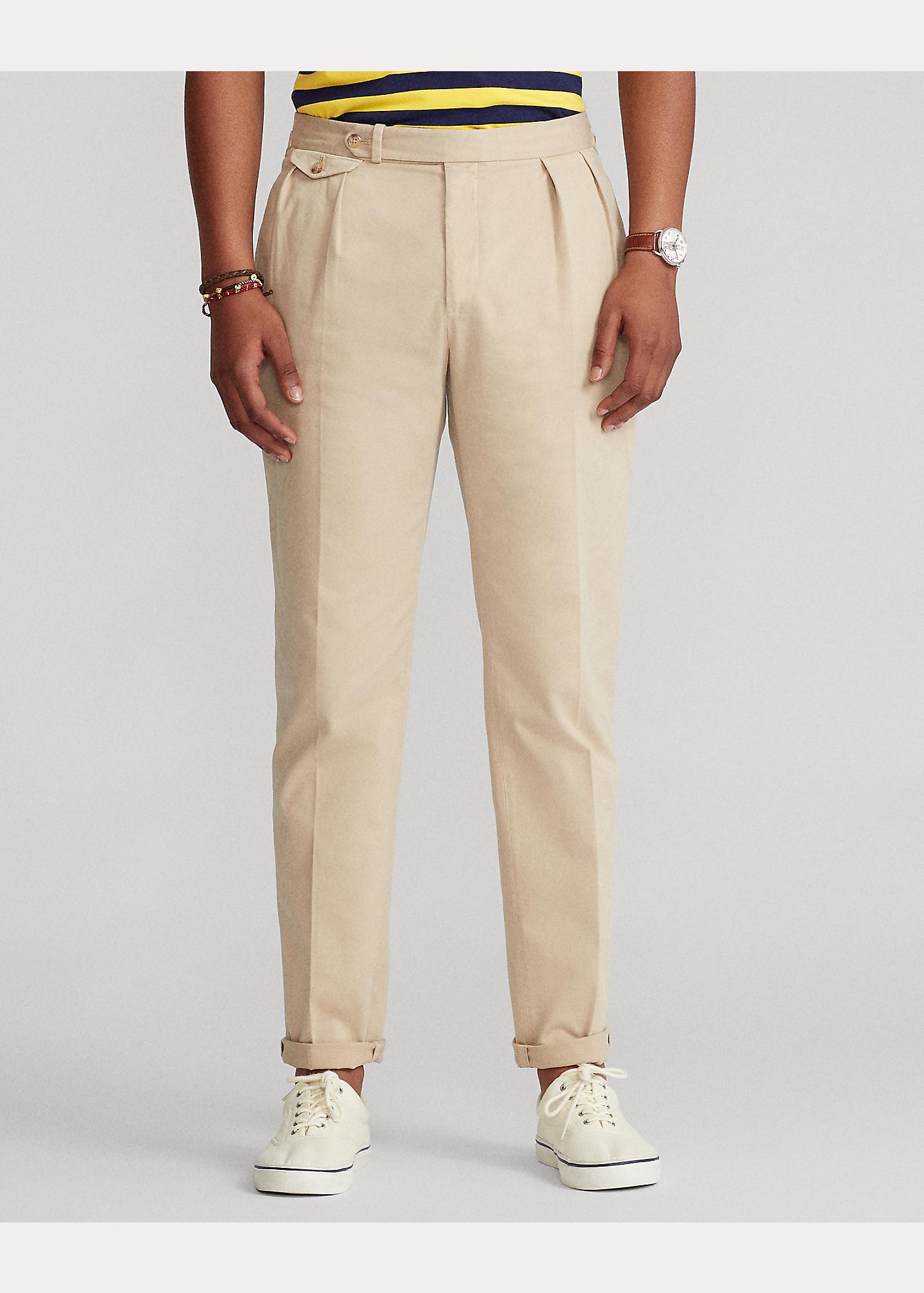 Polo Ralph Lauren Pleated Stretch Chino Trouser in Natural for Men | Lyst UK