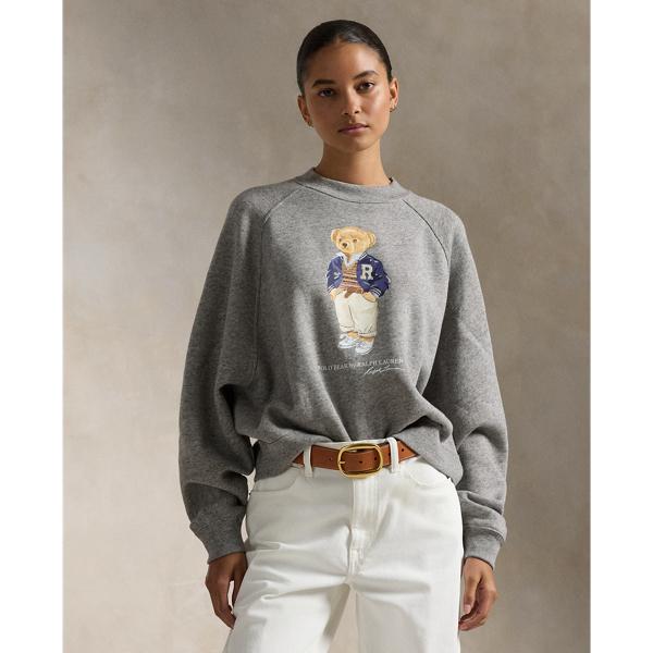 Polo Ralph Lauren Polo Bear Oversize Fleece Crewneck in Grey Lyst UK