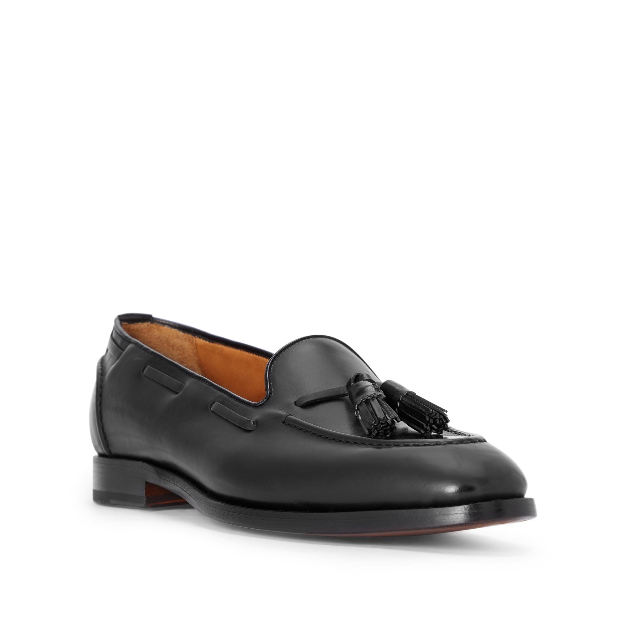 Ralph Lauren Purple Label Leather Luther Tassel Calfskin Loafer in Black for Men - Lyst