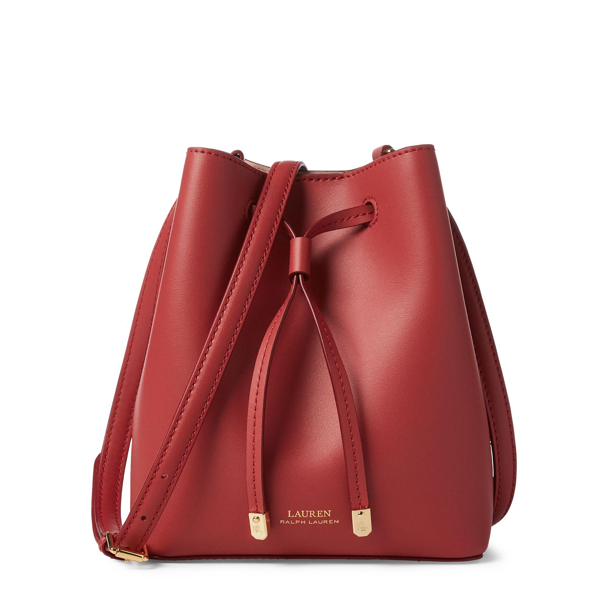 Ralph Lauren Mini Debby Ii Drawstring Bag in Red - Lyst