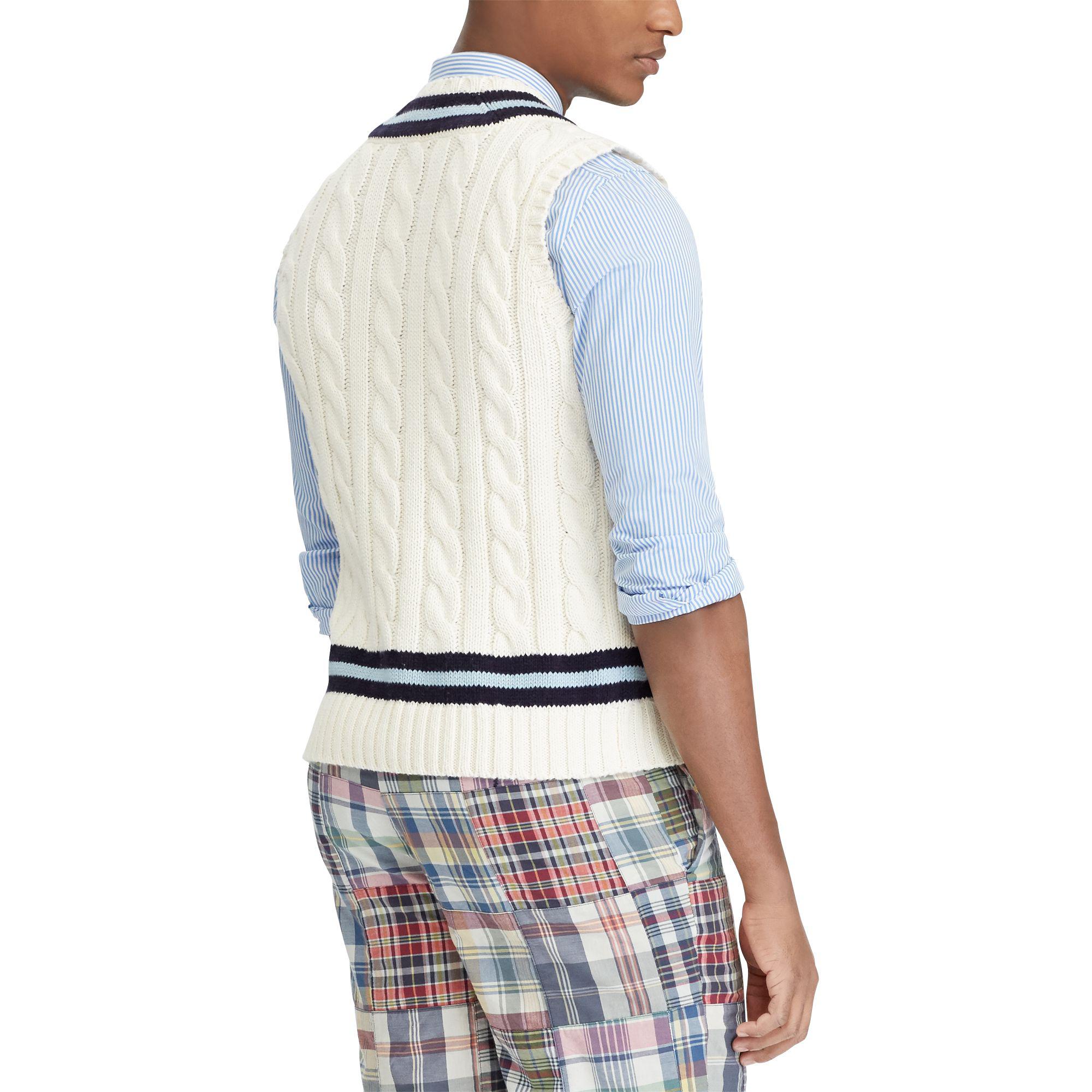 Polo Ralph Lauren Cotton Cricket Sweater Vest in Blue for Men Lyst