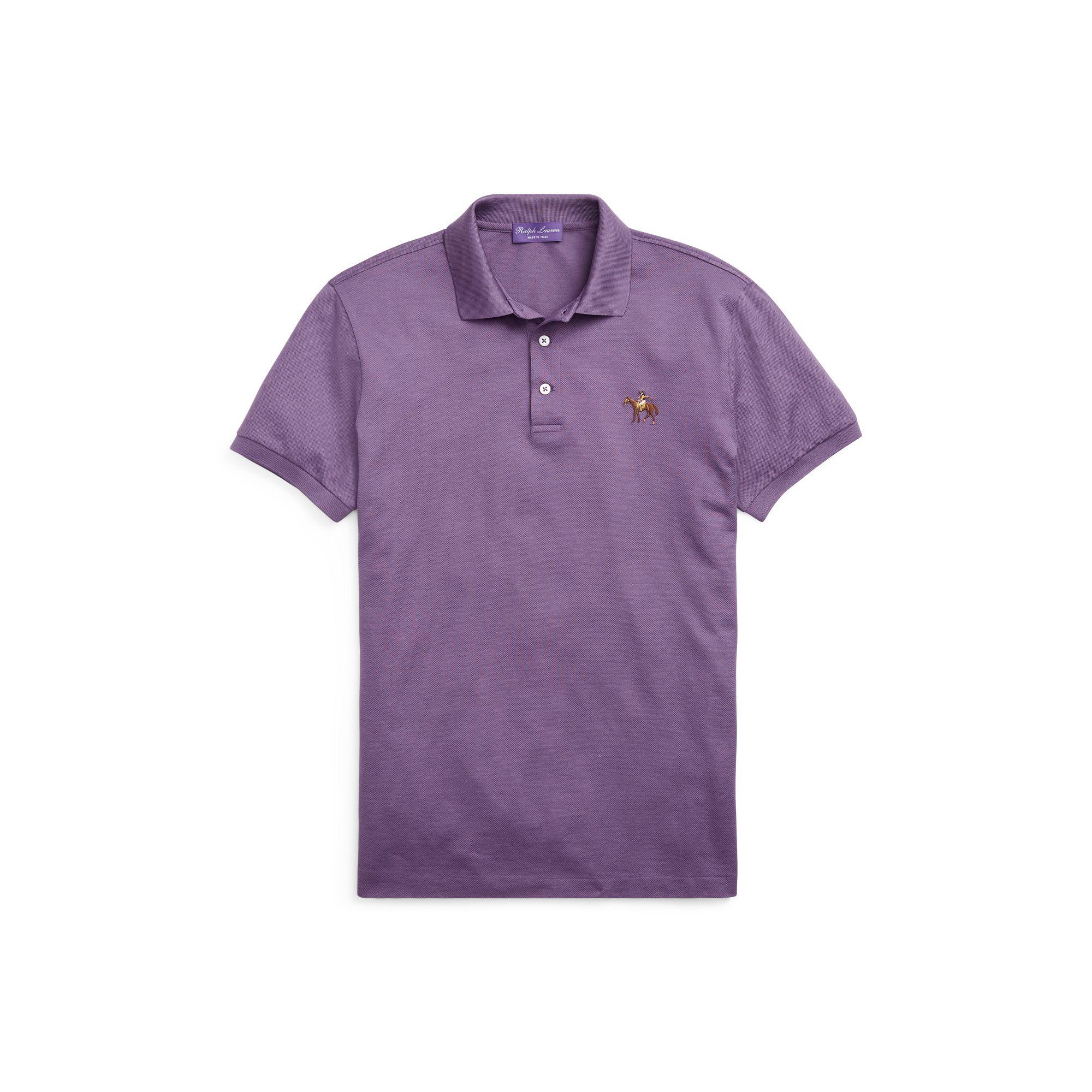 Ralph Lauren Purple Label Cotton Custom Slim Fit Piqué Polo in Purple ...