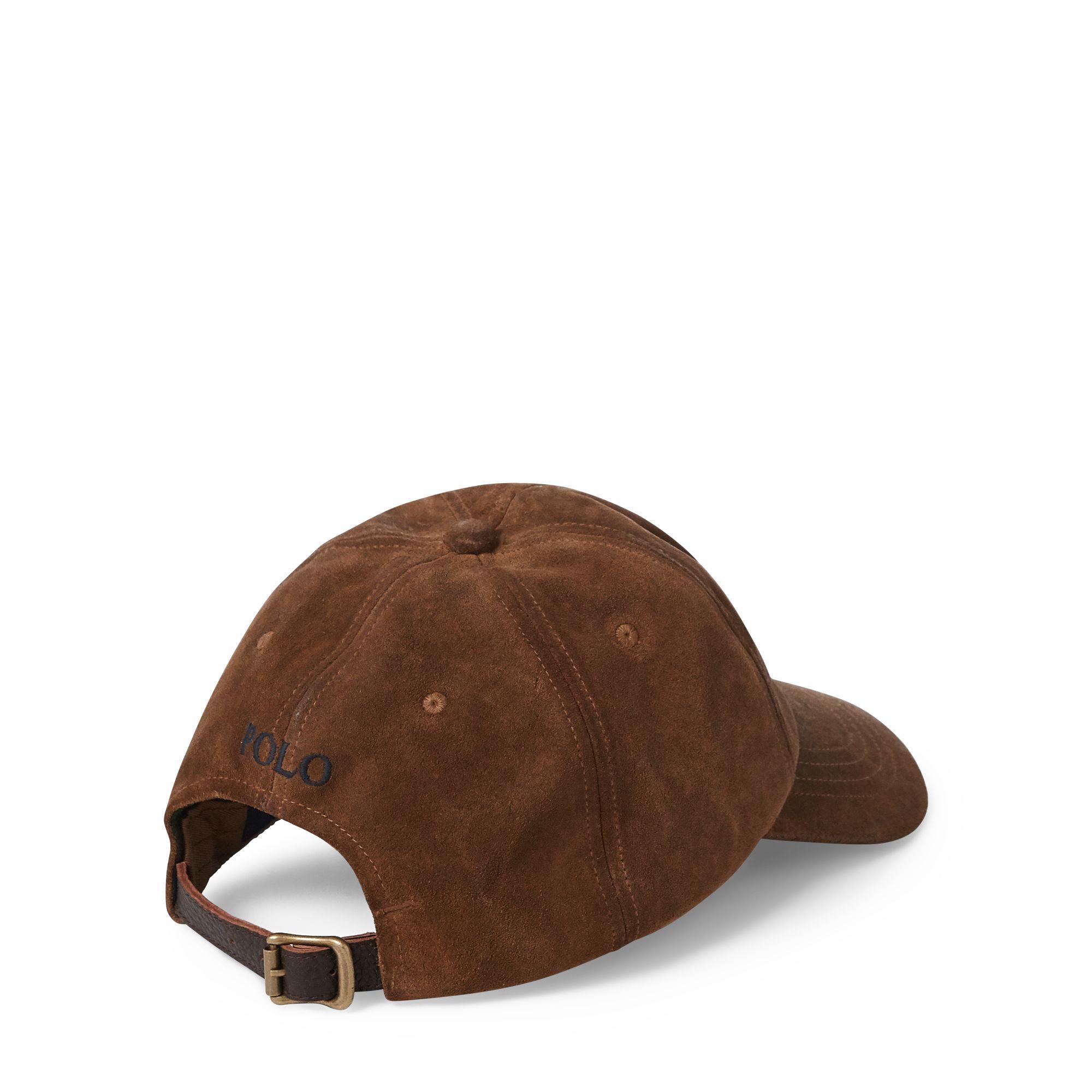 Polo Ralph Lauren Suede Baseball Cap in Brown for Men | Lyst