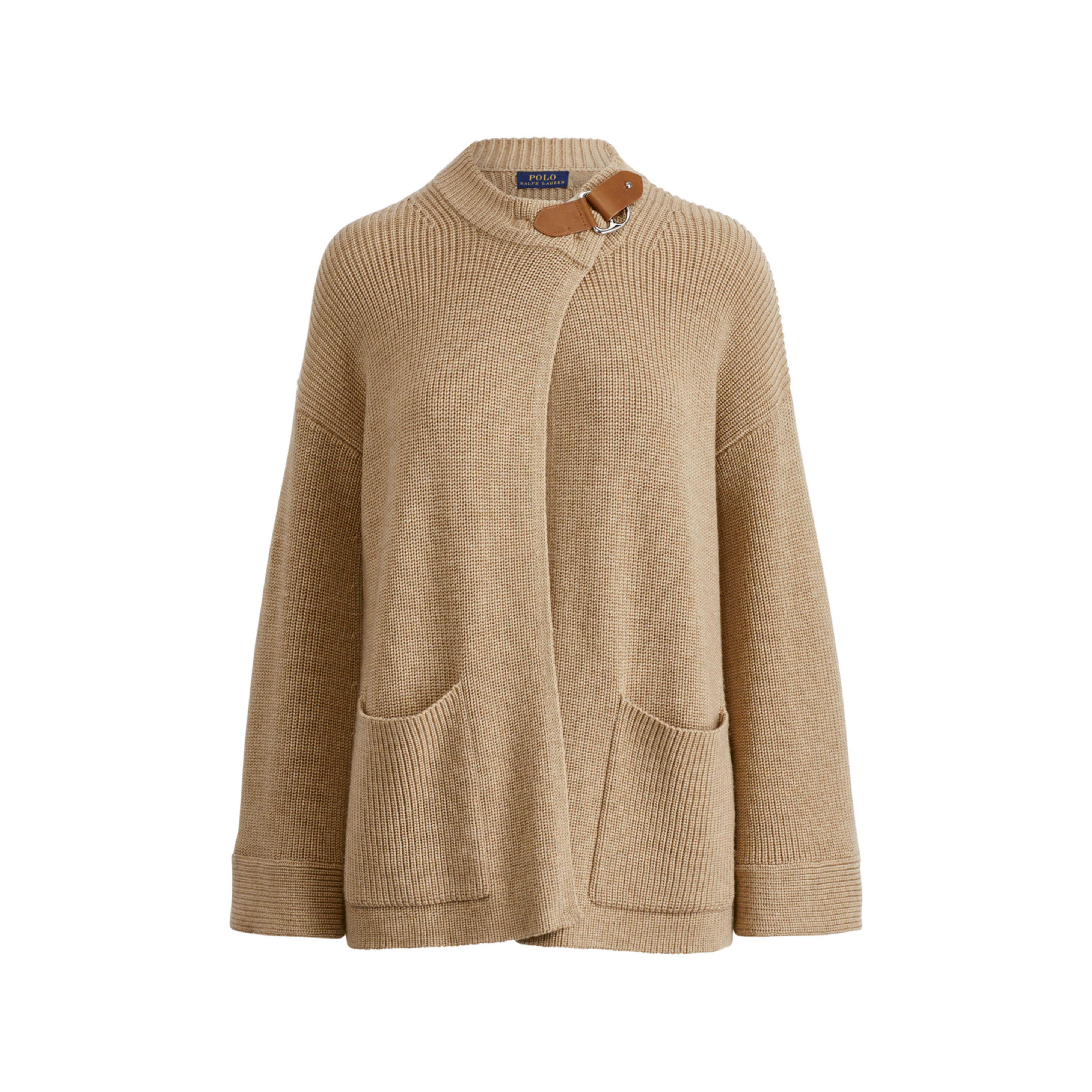 ralph lauren camel cardigan