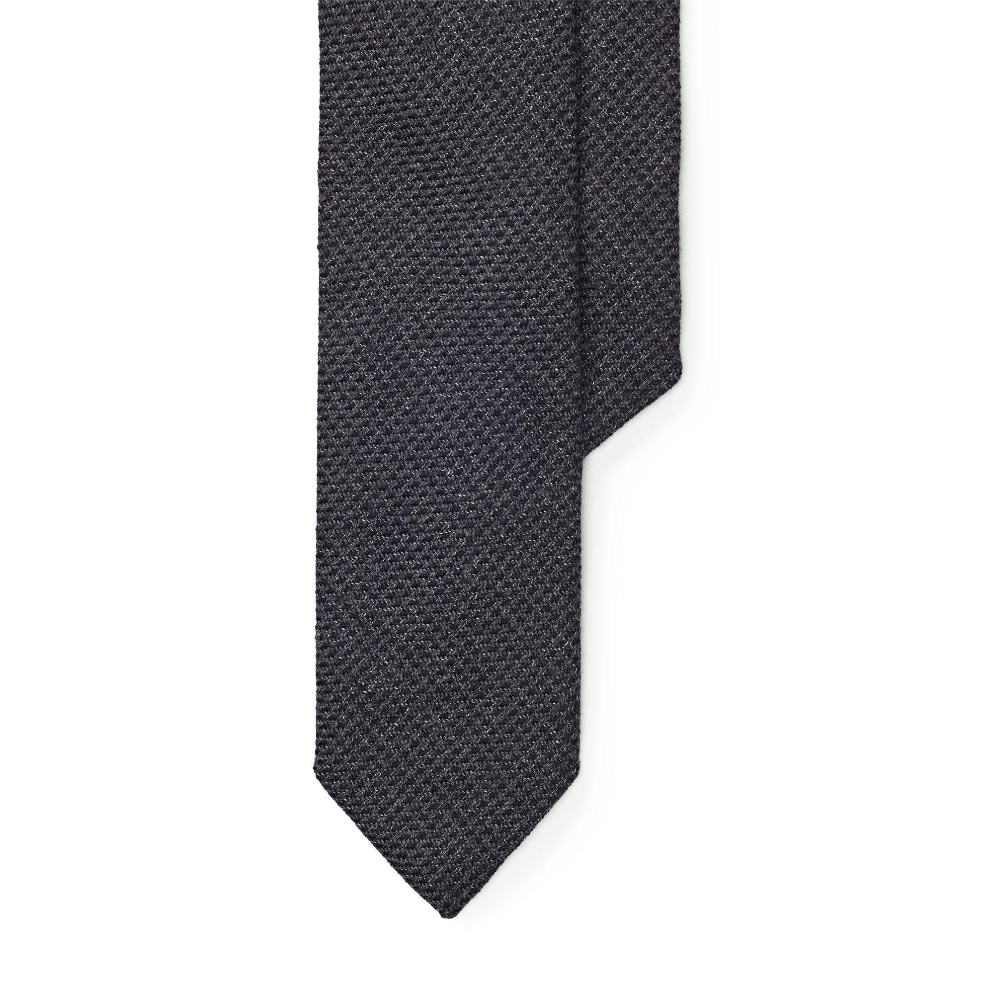 Polo Ralph Lauren Wool Tick-weave Narrow Tie in Black/Grey (Gray) for ...