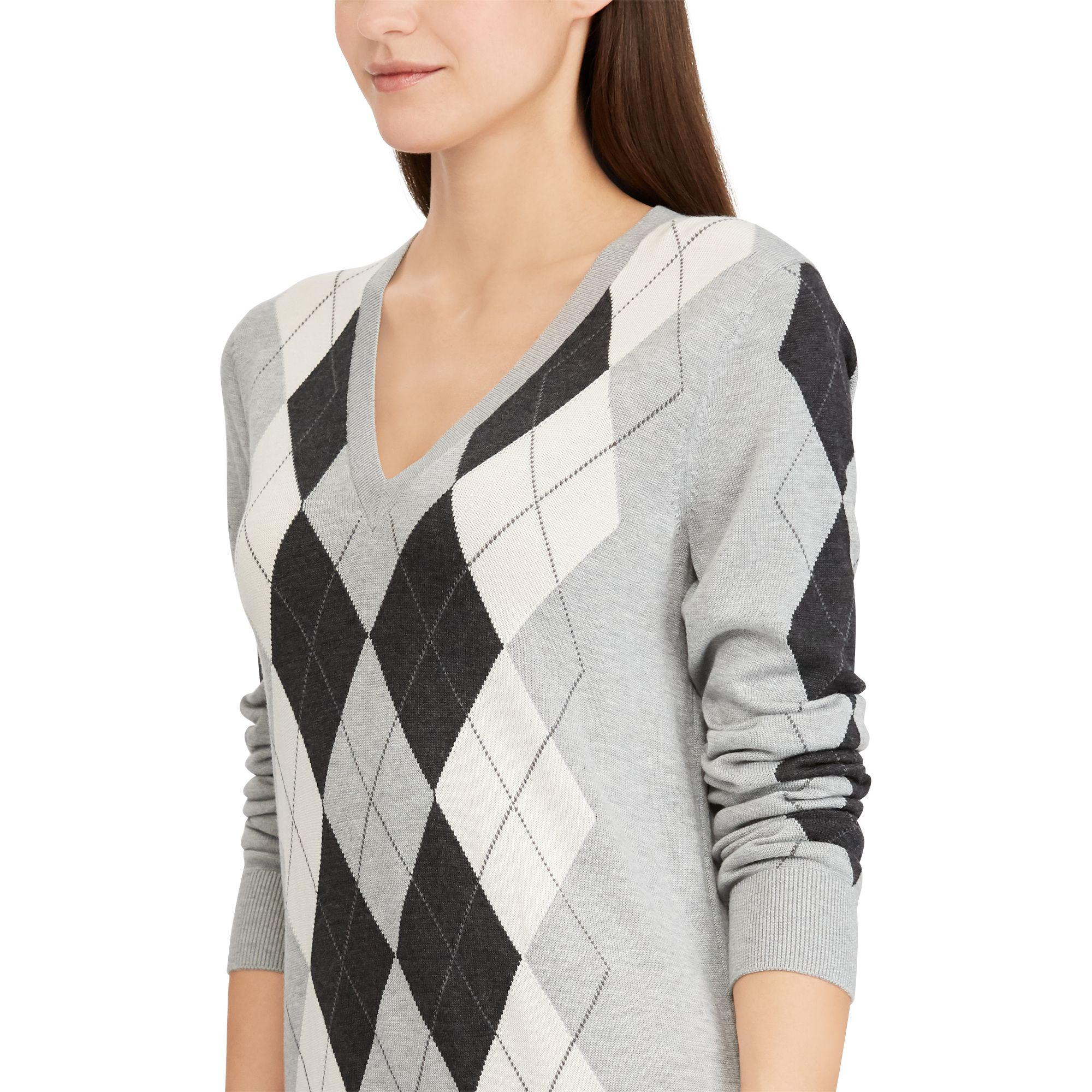 Ralph Lauren Silk Argyle Sweater Dress 