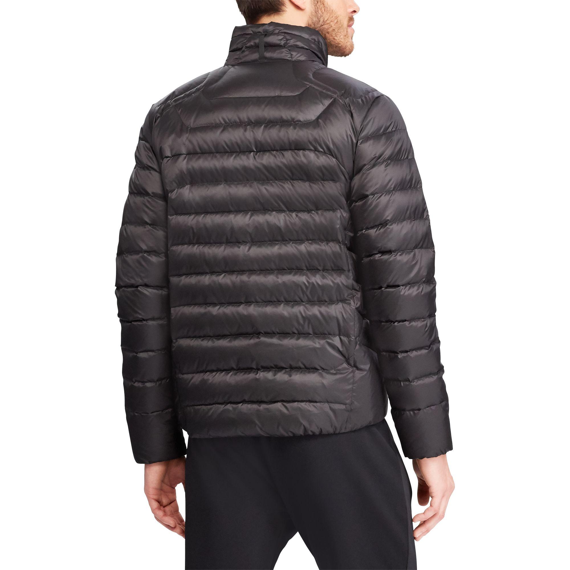 purple packable down jacket