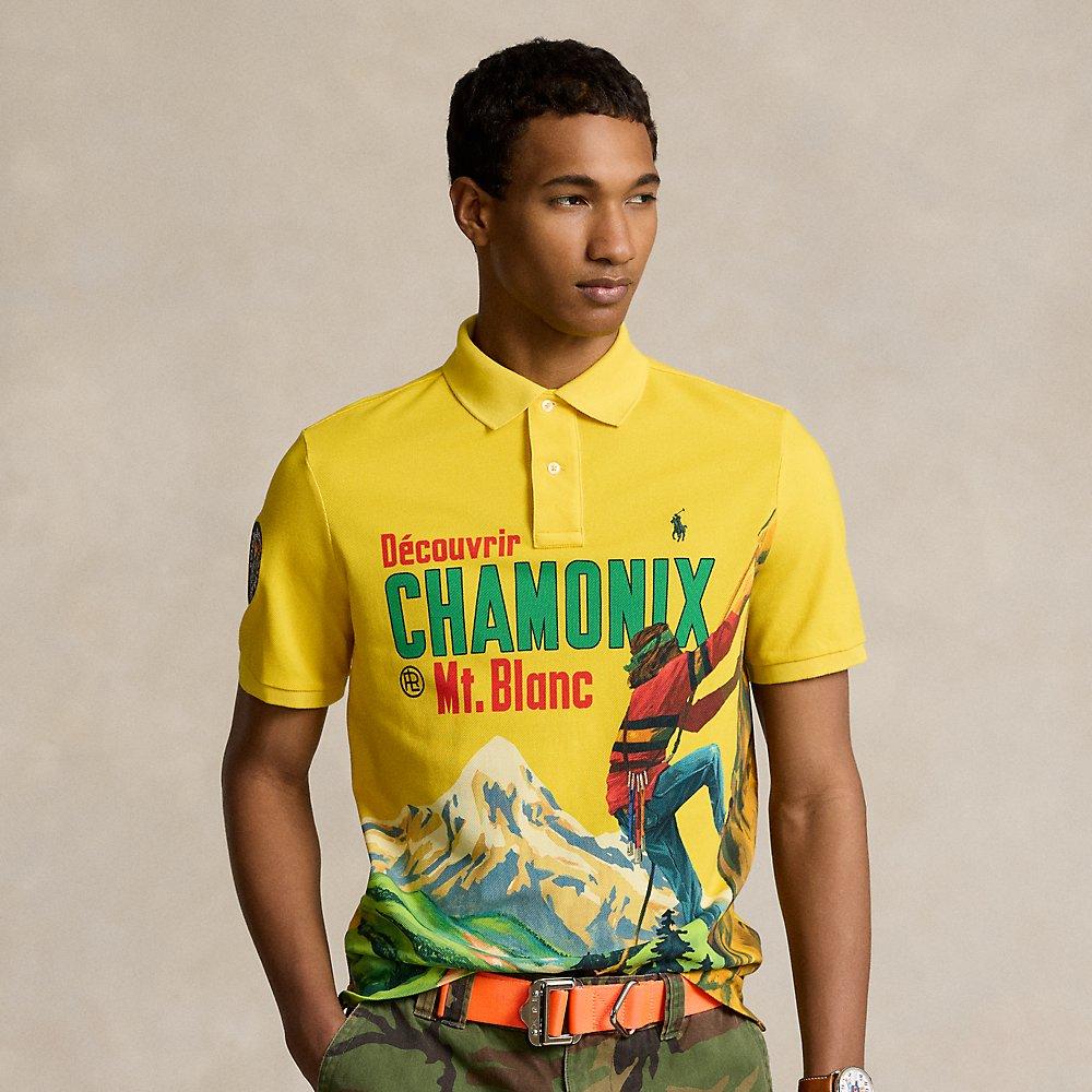 Polo Ralph Lauren Classic Fit Mesh Graphic Polo Shirt in Yellow