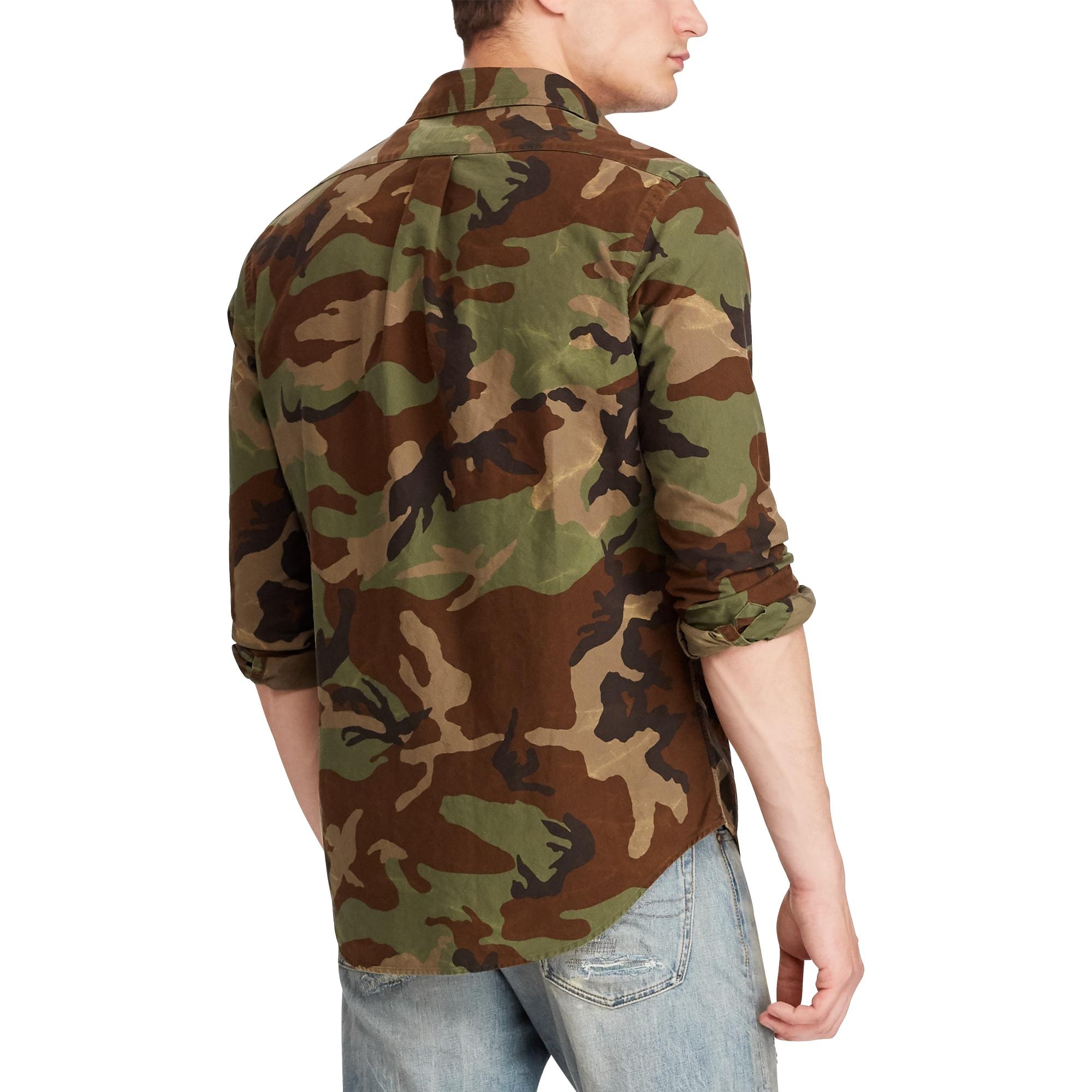 classic fit camo oxford shirt