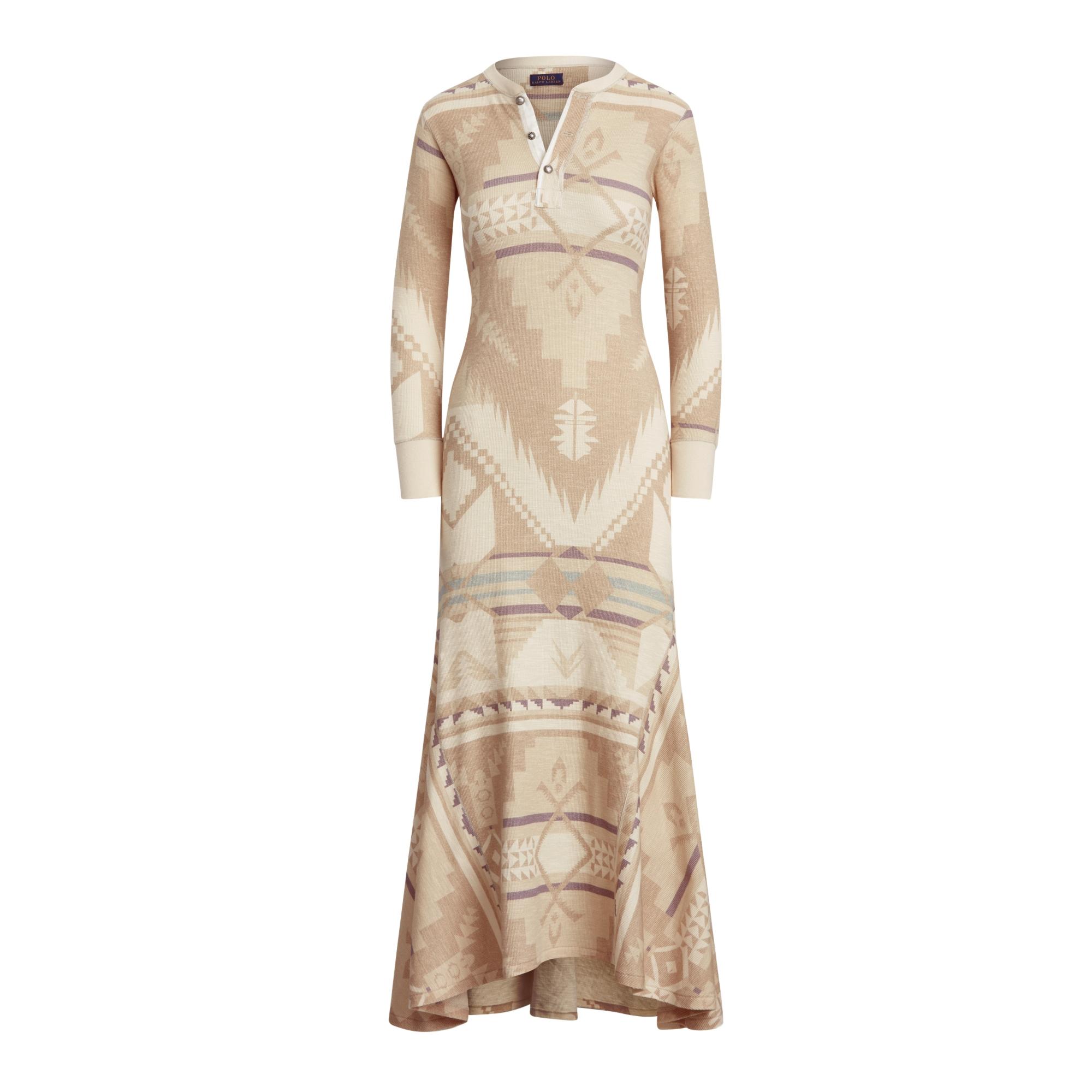 Polo Ralph Lauren Cotton Southwestern Henley Dress in Natural - Lyst
