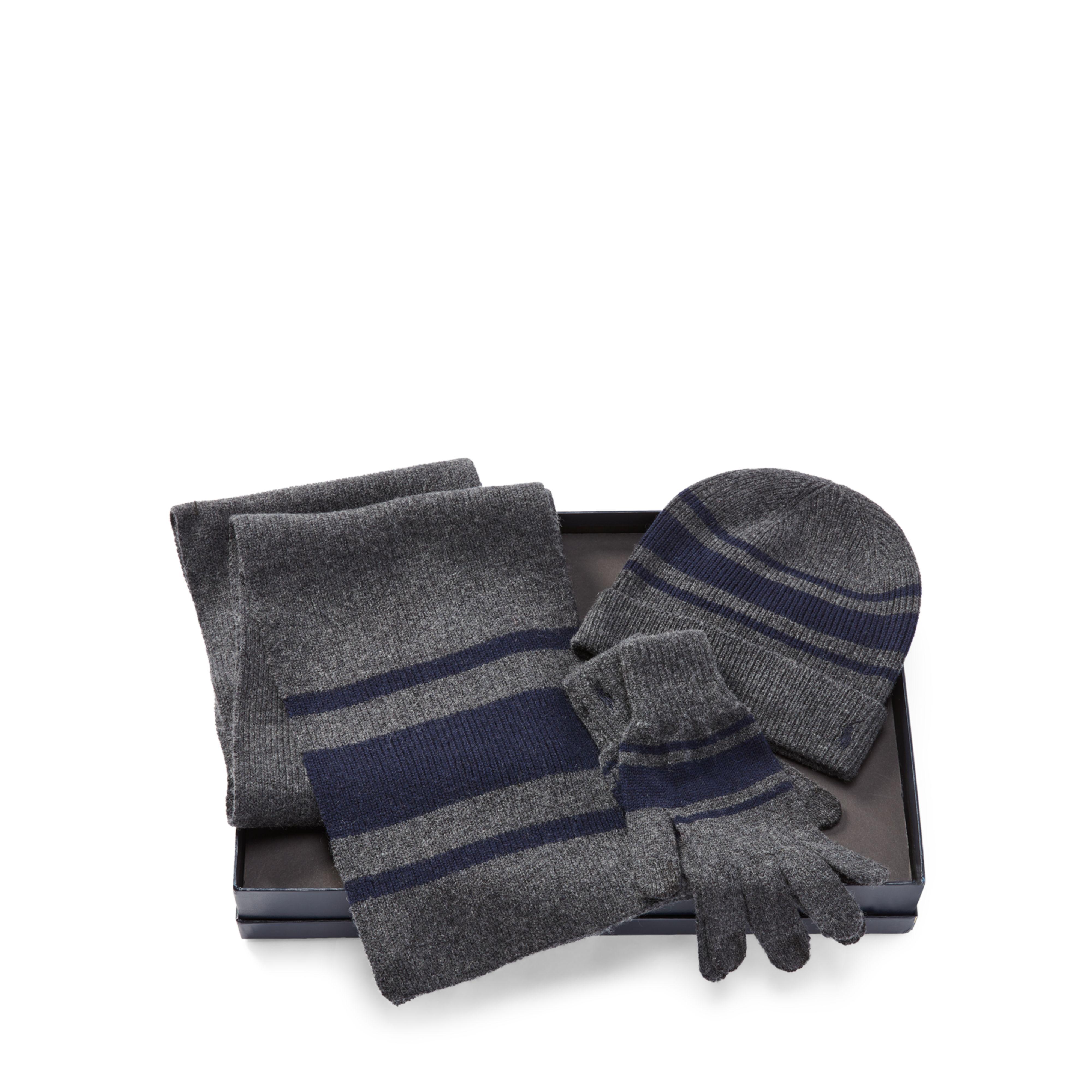 polo hat scarf and glove set