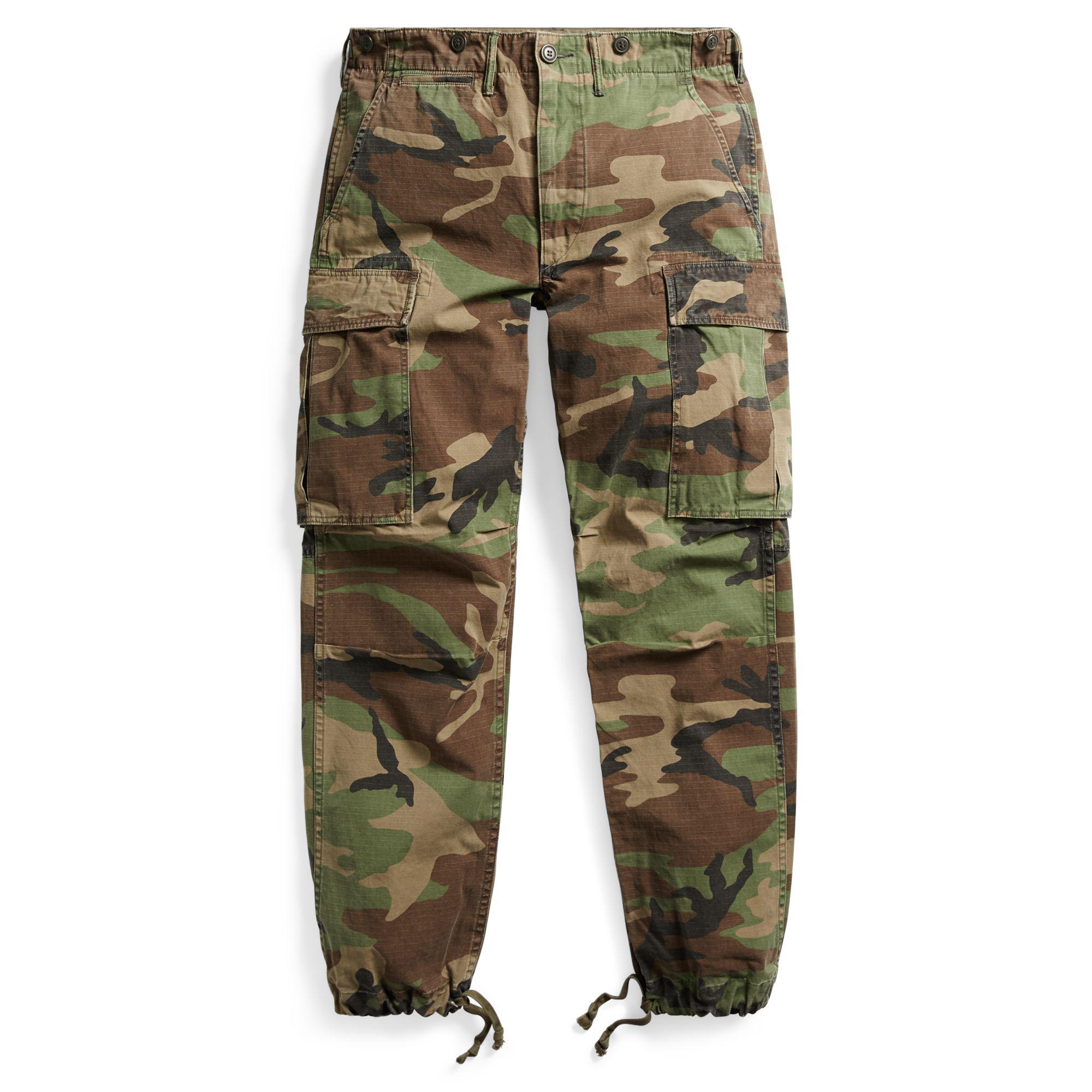 RRL Camo Cotton Surplus Cargo Pant in Woodland Camo (Green) for Men - Lyst