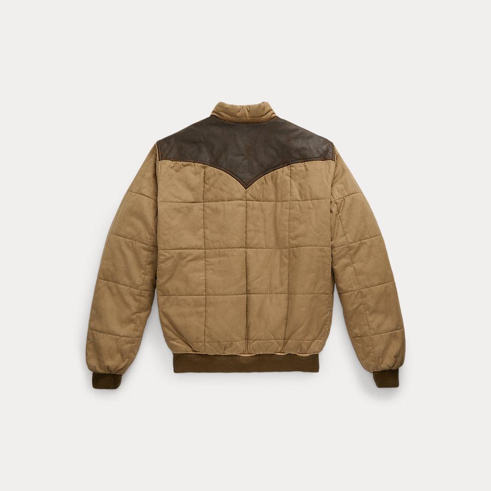 RRL Leather-yoke Quilted Oilcloth Jacket in Brown for Men Lyst UK - Main Image