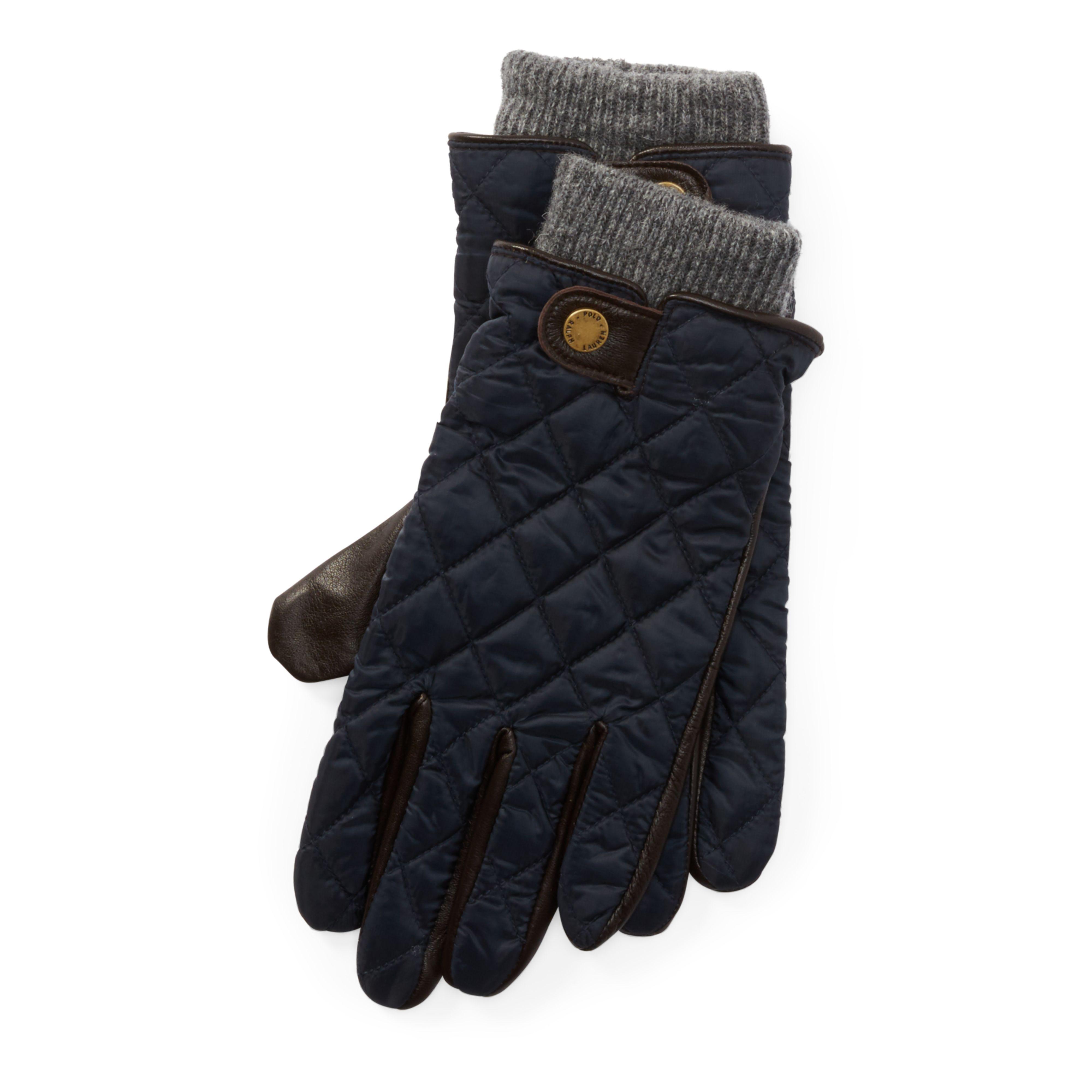 Polo Ralph Lauren Leather Quilted Field Gloves for Men Lyst