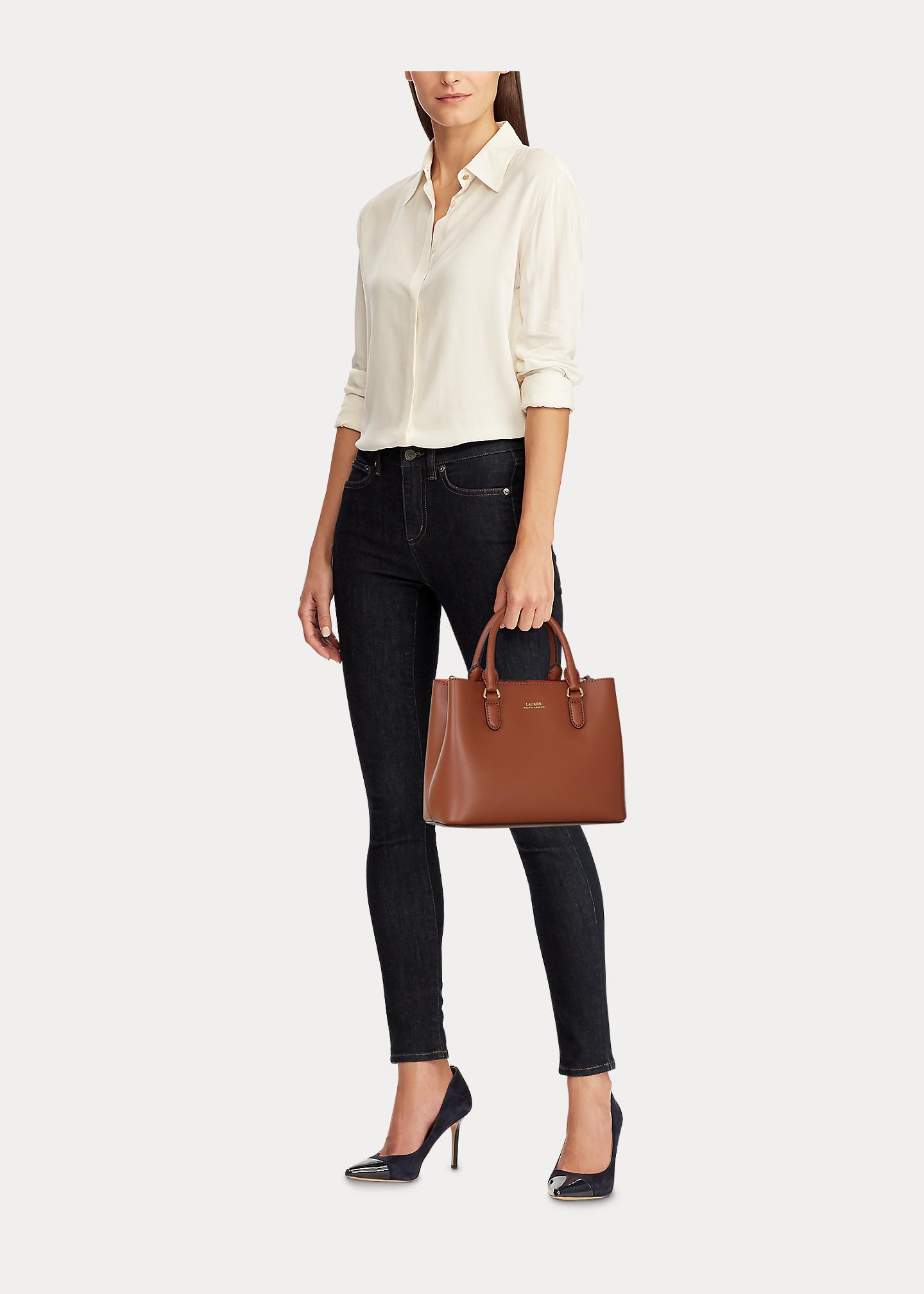 Ralph Lauren Mini Leather Marcy Satchel in Brown Lyst UK