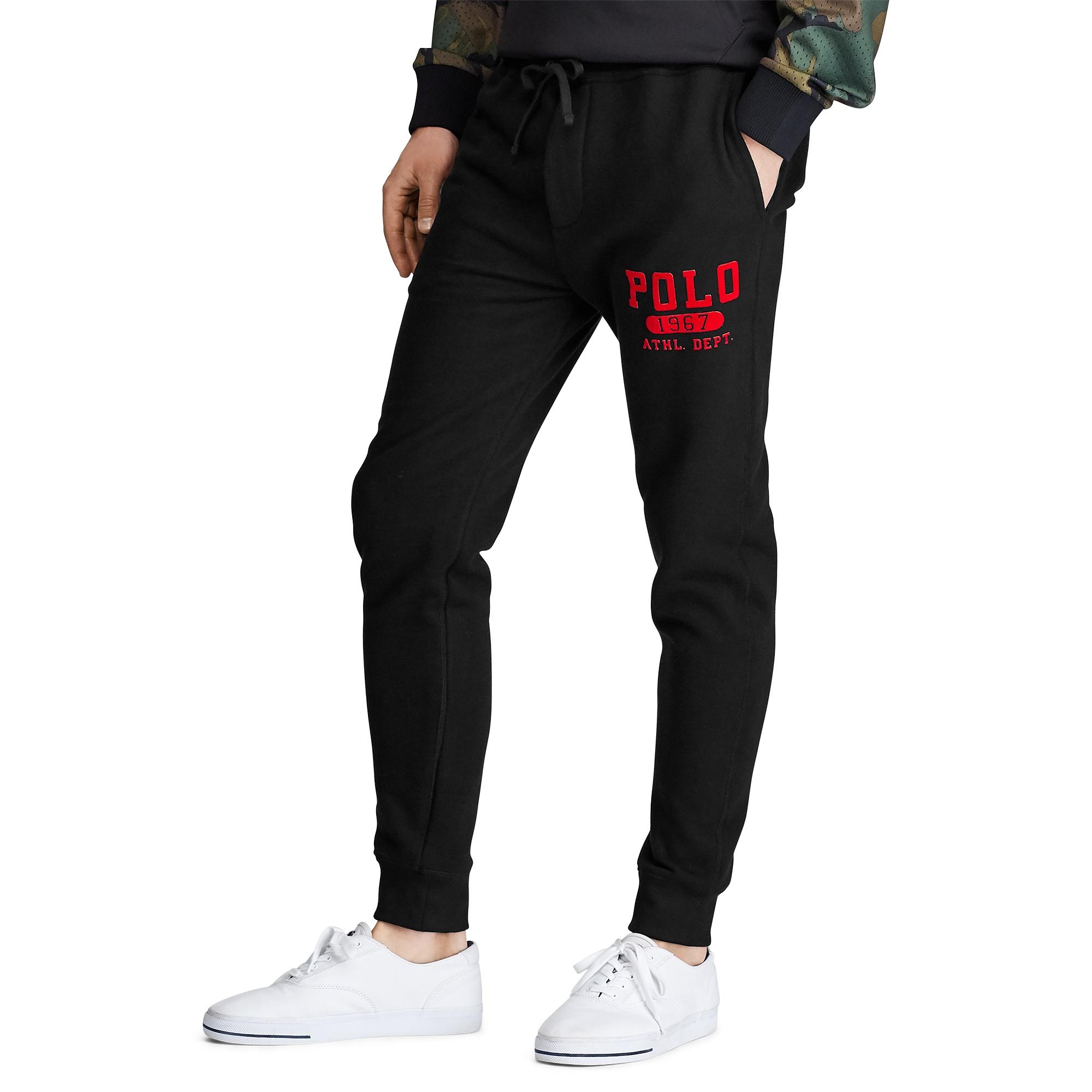 Polo Ralph Lauren Fleece Graphic Jogger in Black for Men - Lyst