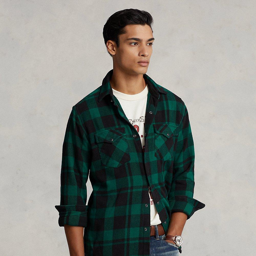 Ralph Lauren Classic Fit Plaid Flannel Workshirt in Green for Men | Lyst