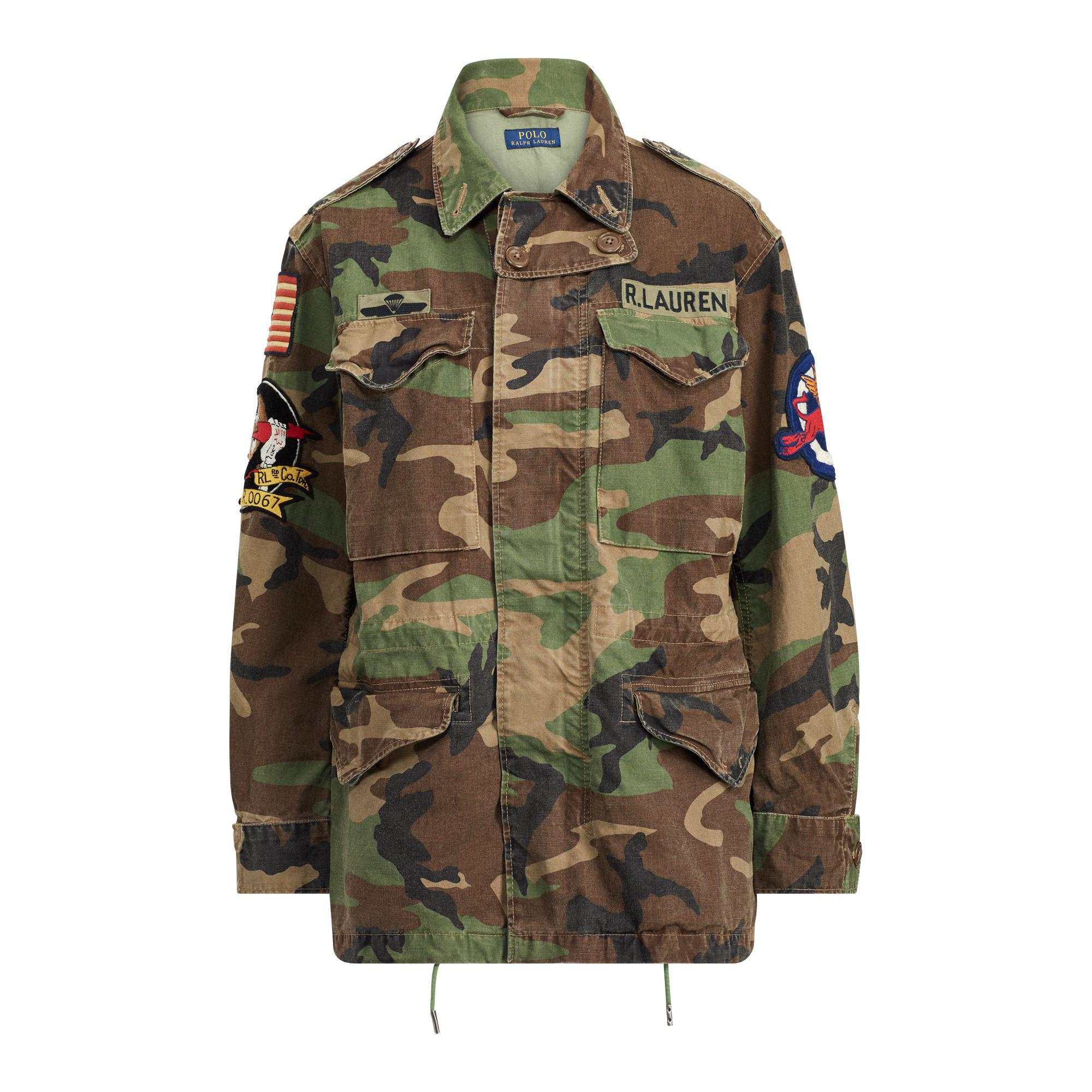 Polo Ralph Lauren Cotton Camo Military Combat Jacket in Green - Lyst