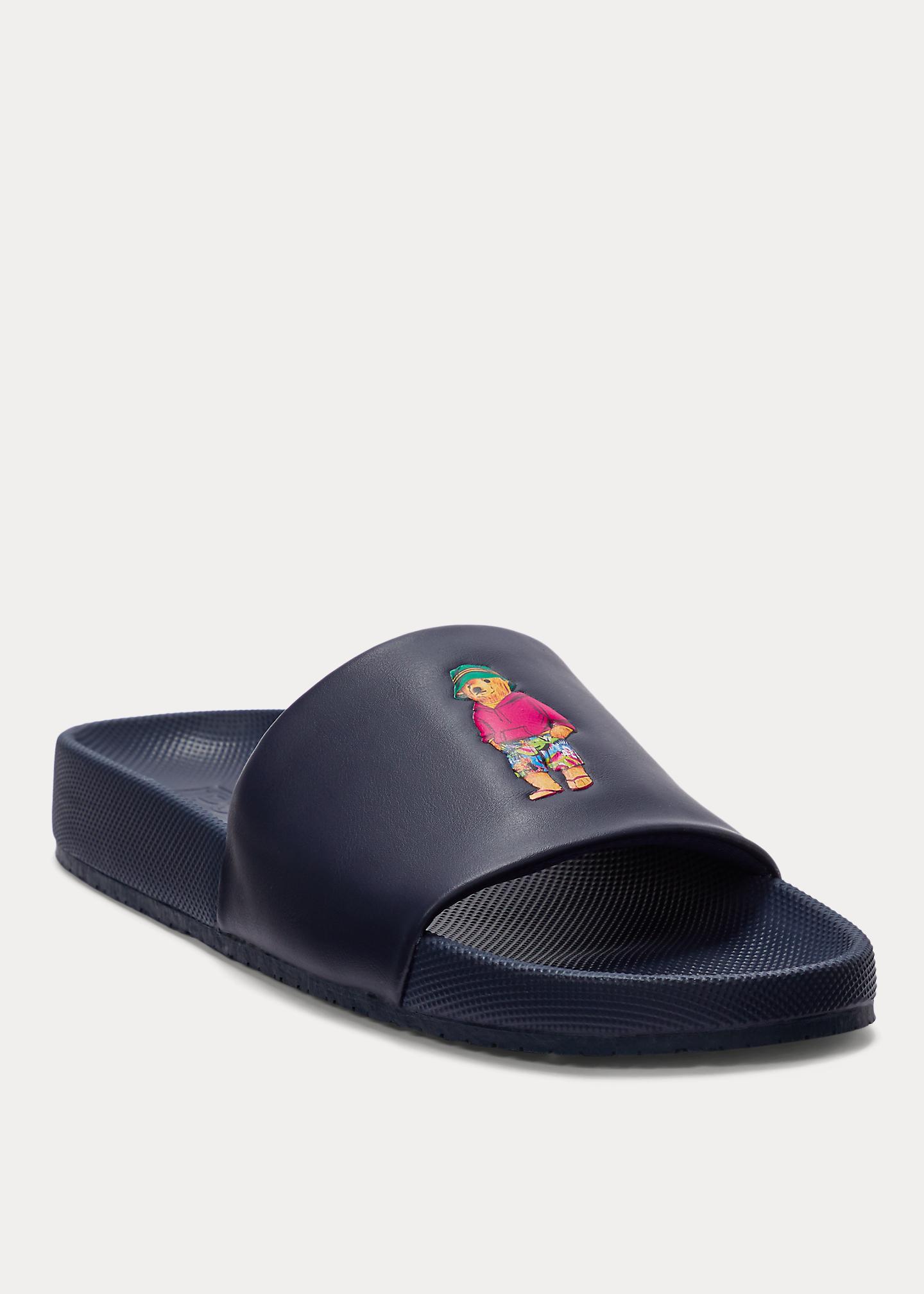 Polo Ralph Lauren Cayson Polo Bear Slide in Blue for Men Lyst UK