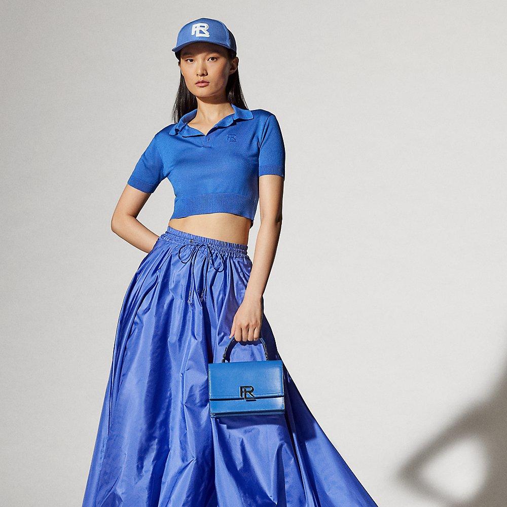 Ralph Lauren Emilien Silk Taffeta Skirt in Blue | Lyst