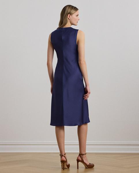 strapless open back dress LAUREN Ralph Lauren Tie-Waist Dress Black Pleated Taffeta & Jersey Siz –  Celebrity Owned