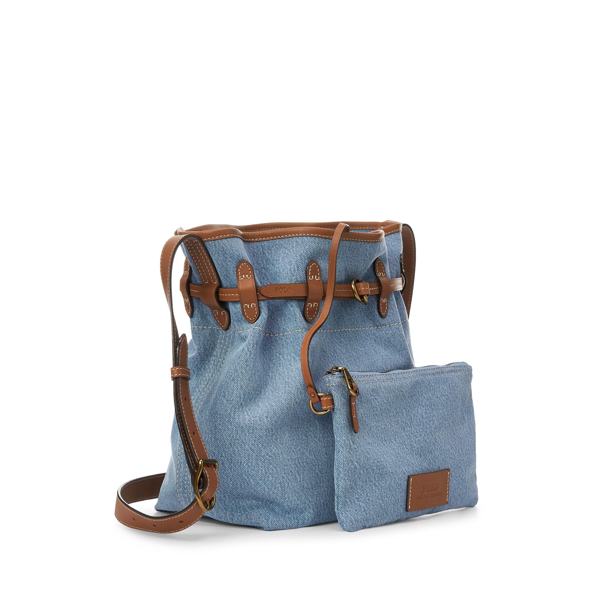 Polo Ralph Lauren Denim Bellport Bucket Bag in Blue | Lyst
