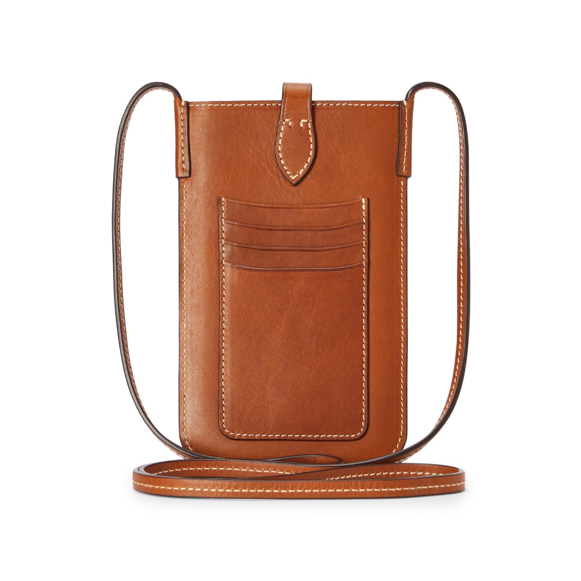 Polo Ralph Lauren Vachetta Leather Phone Case in Brown | Lyst