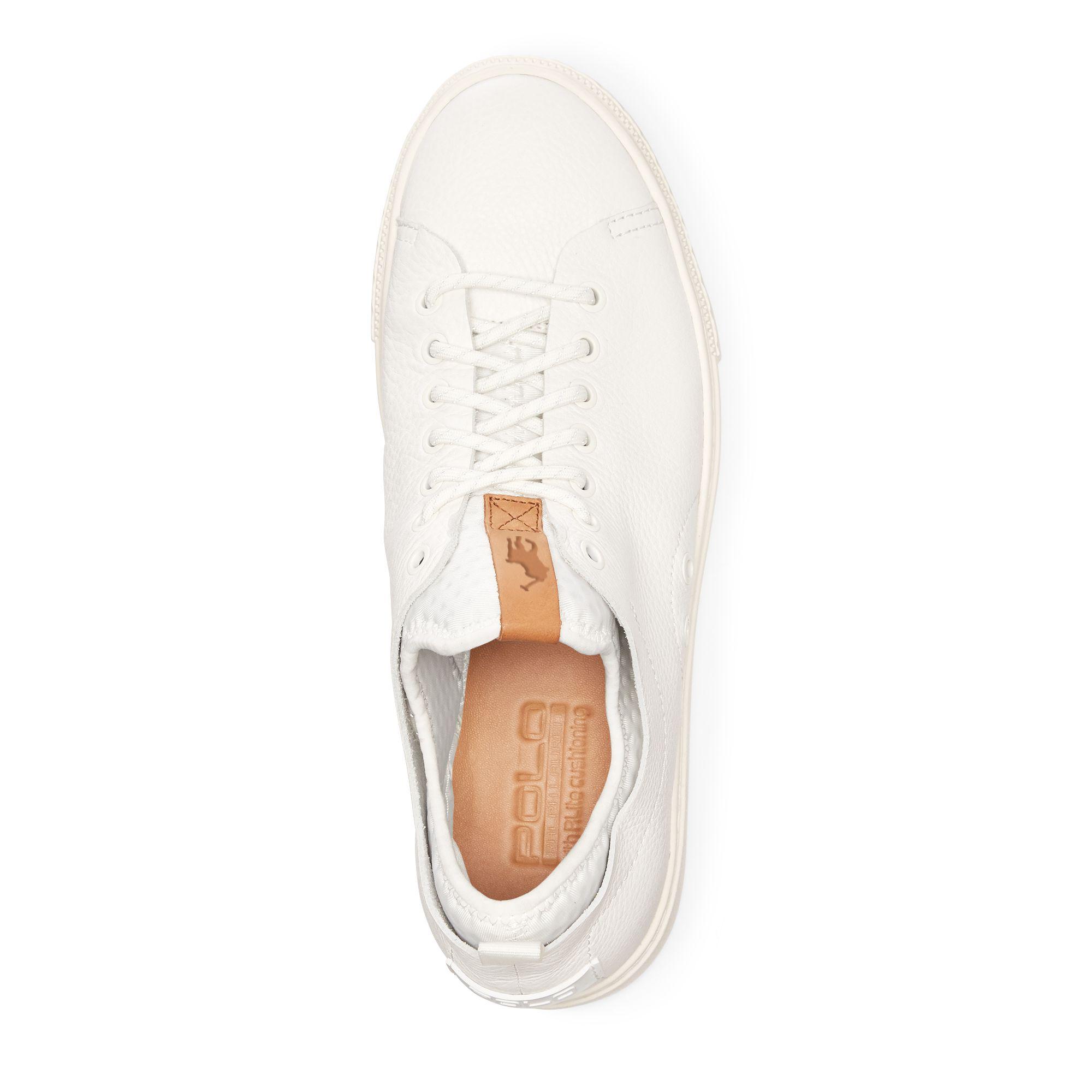 Polo Ralph Lauren Dunovin Leather Sneaker in White for Men | Lyst