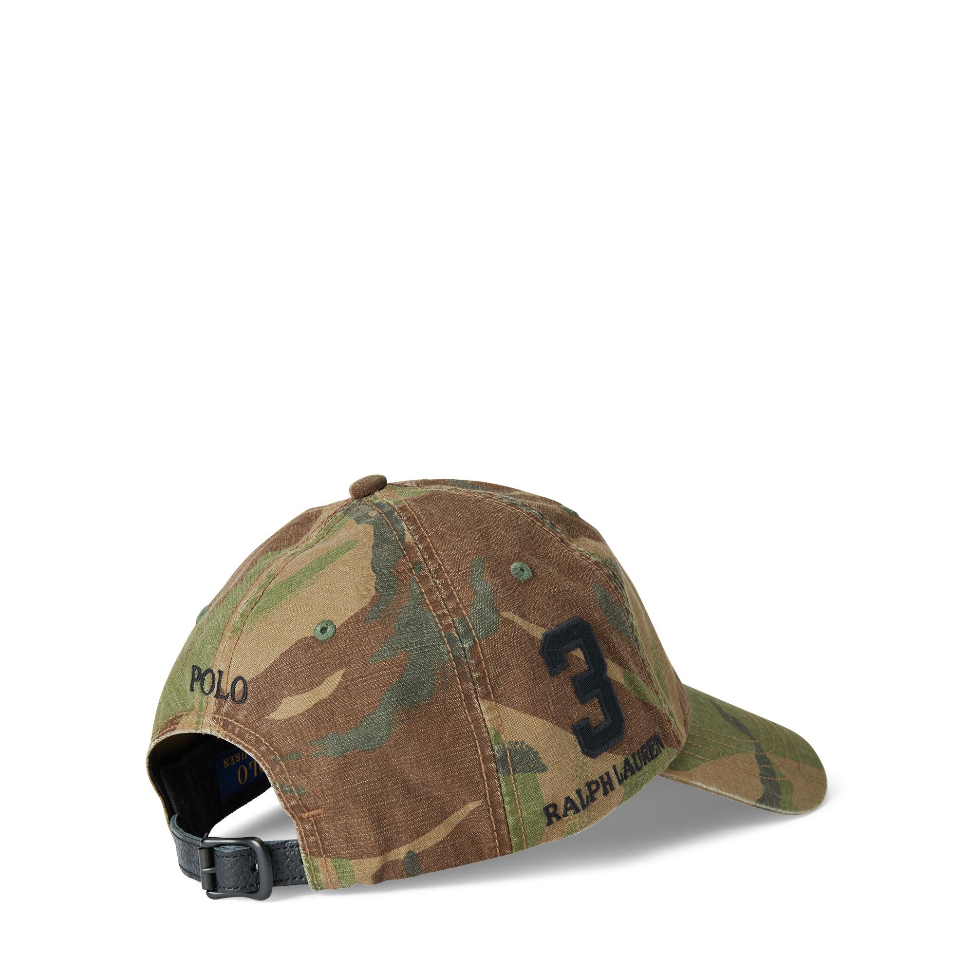 polo ralph lauren camo canvas baseball cap