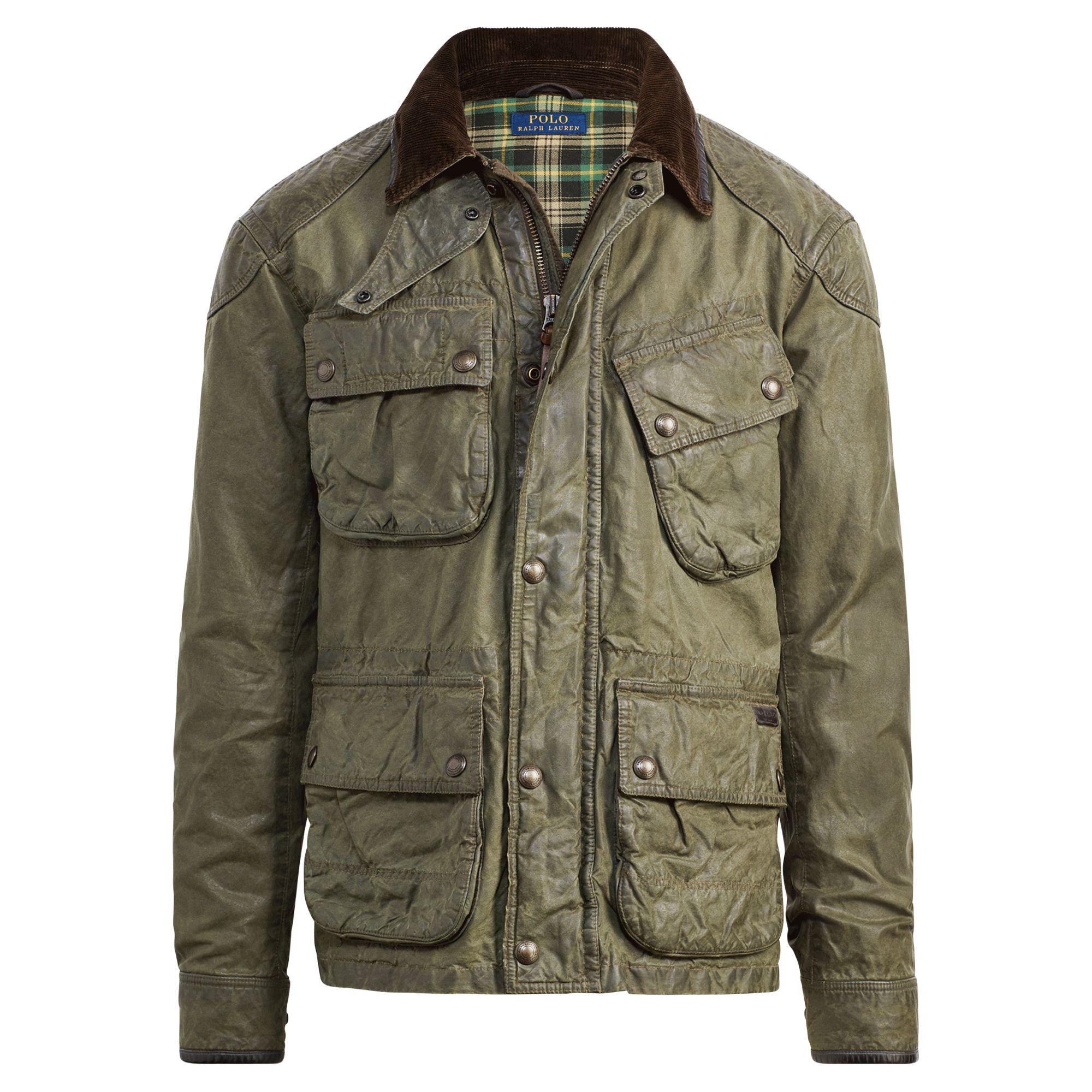 Polo Ralph Lauren Cotton The Iconic Waxed Biker Jacket in Green for Men