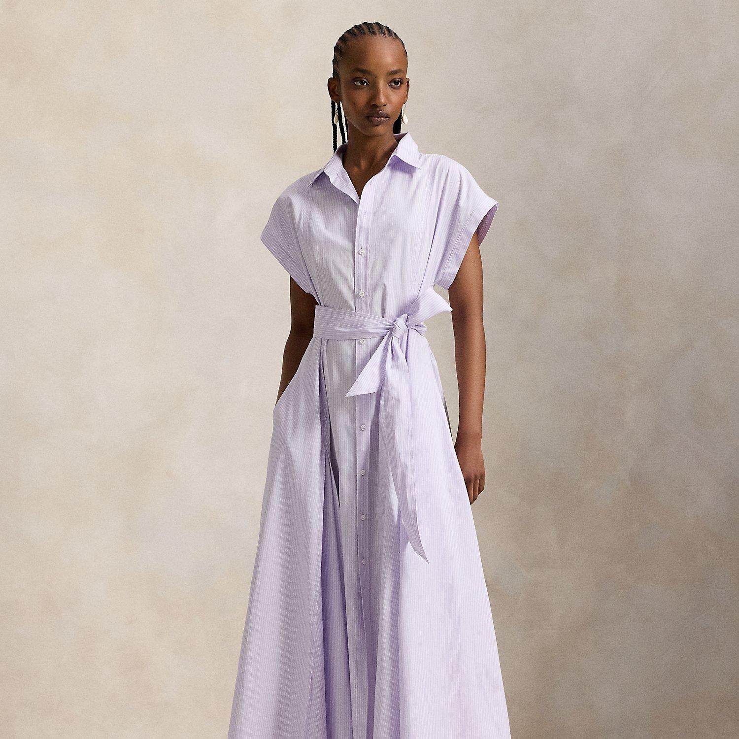 purple striped shirt dress Polo Ralph Lauren Striped Shirtdress | Purple