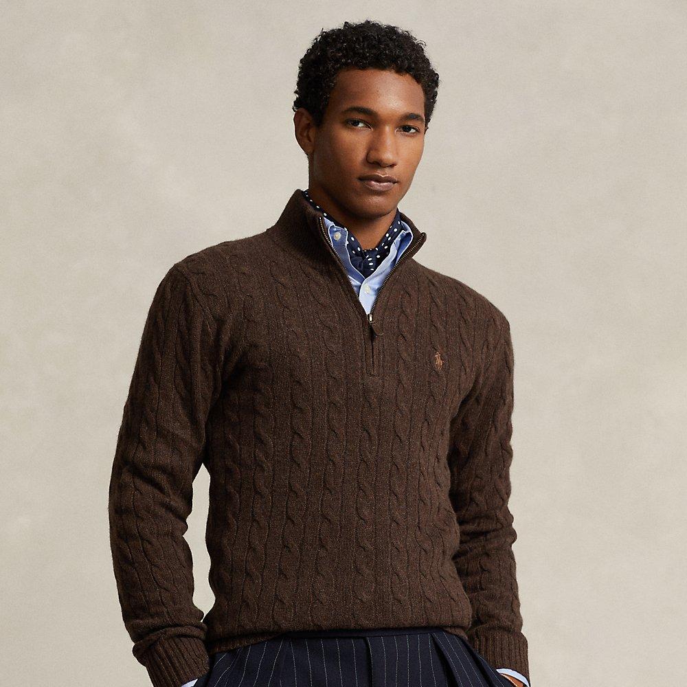 Ralph Lauren Cable knit Wool cashmere Sweater in Brown for Men Lyst