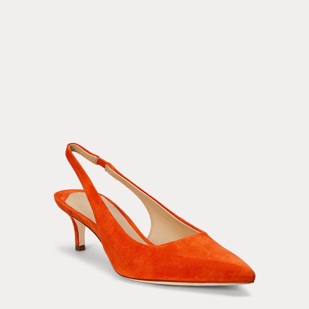 Ralph Lauren Lolah Ii Suede Slingback Pump in Red Lyst UK