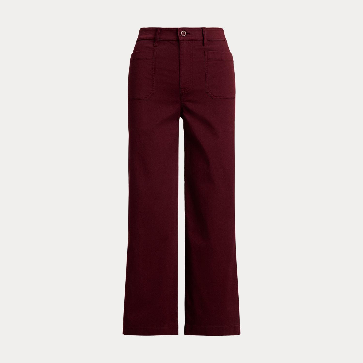 Ralph Lauren Stretch Chino Wide-Leg Cropped Trouser in Red Lyst UK