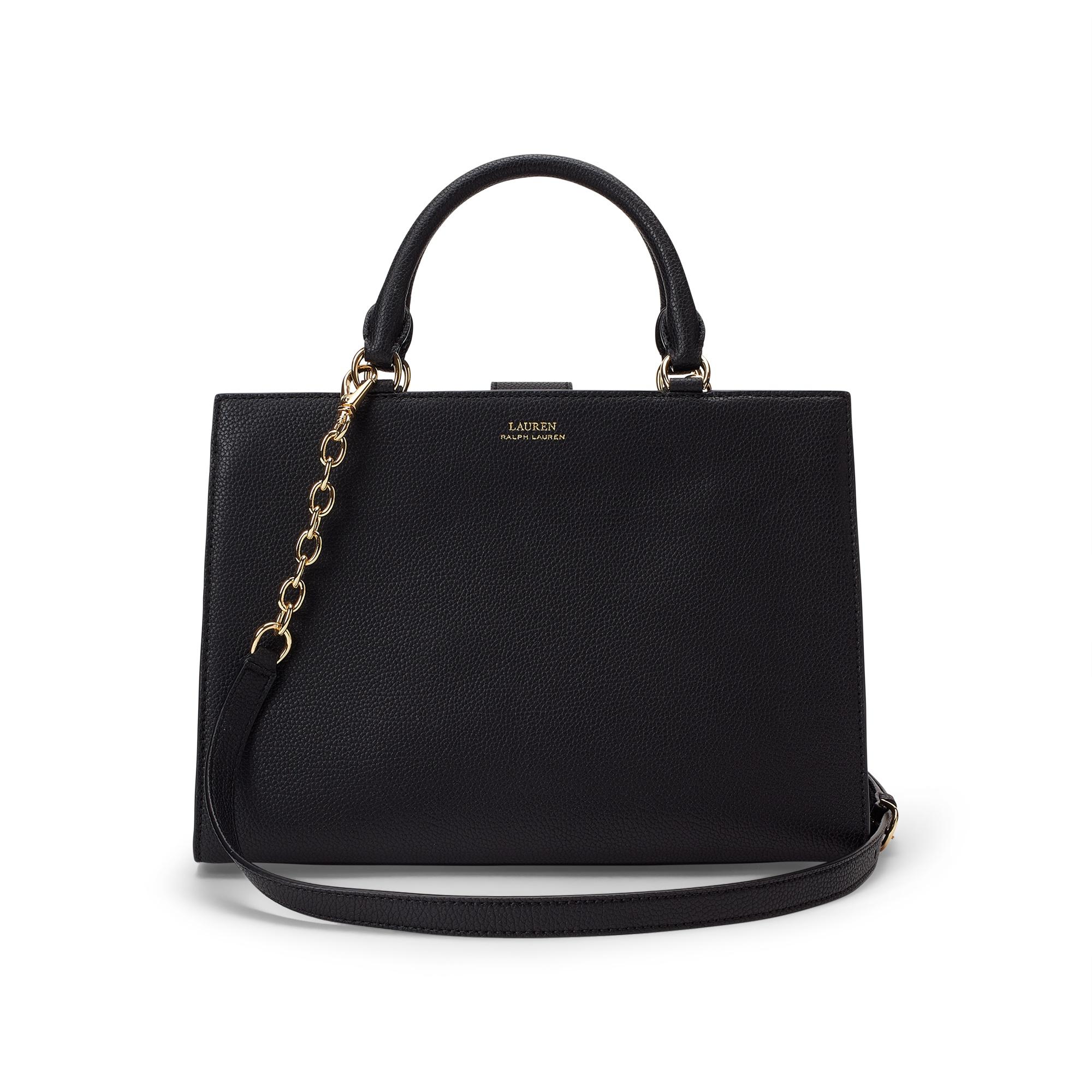 Ralph Lauren Pebbled Leather Laine Satchel in Black Lyst