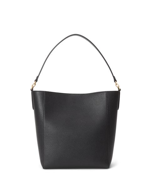 Leather Sac Seau Ralph Lauren Noir Sac Seau En Cuir Lauren Ralph