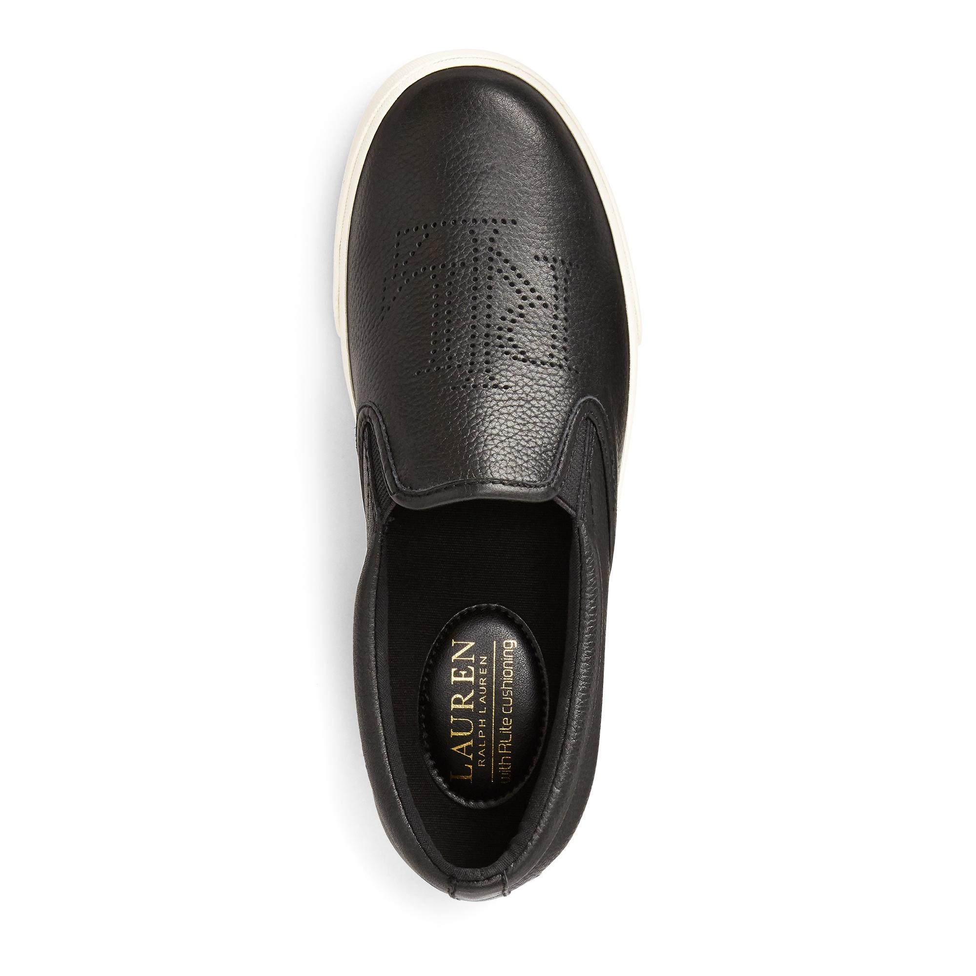 Ralph Lauren Racquel Slip-on Sneaker in Black | Lyst