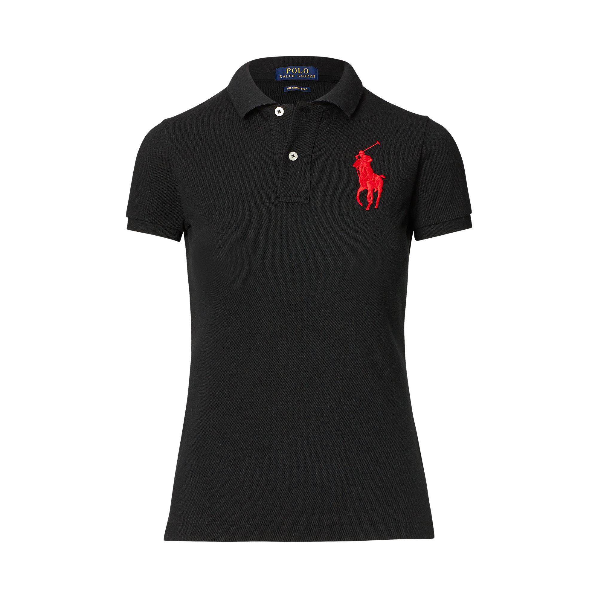 Polo Ralph Lauren Cotton Skinny Fit Big Pony Polo Shirt in Red - Lyst