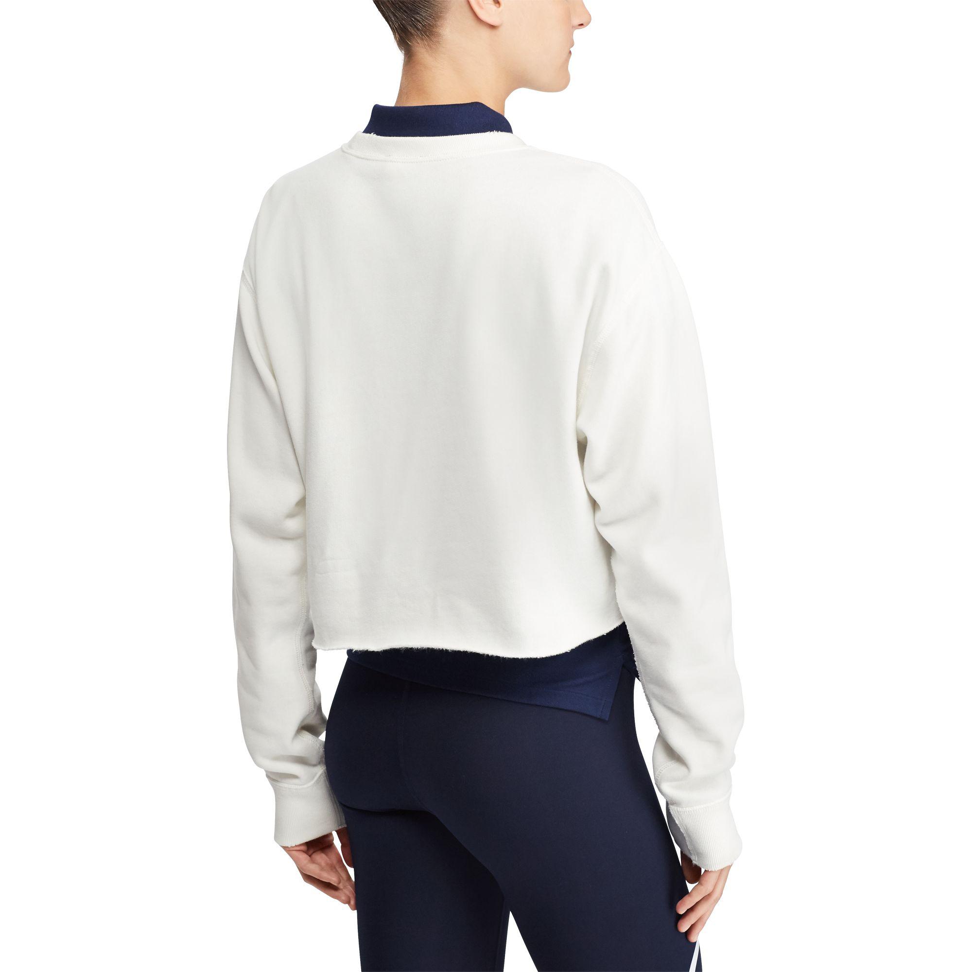 ralph lauren cropped fleece sweatshirt