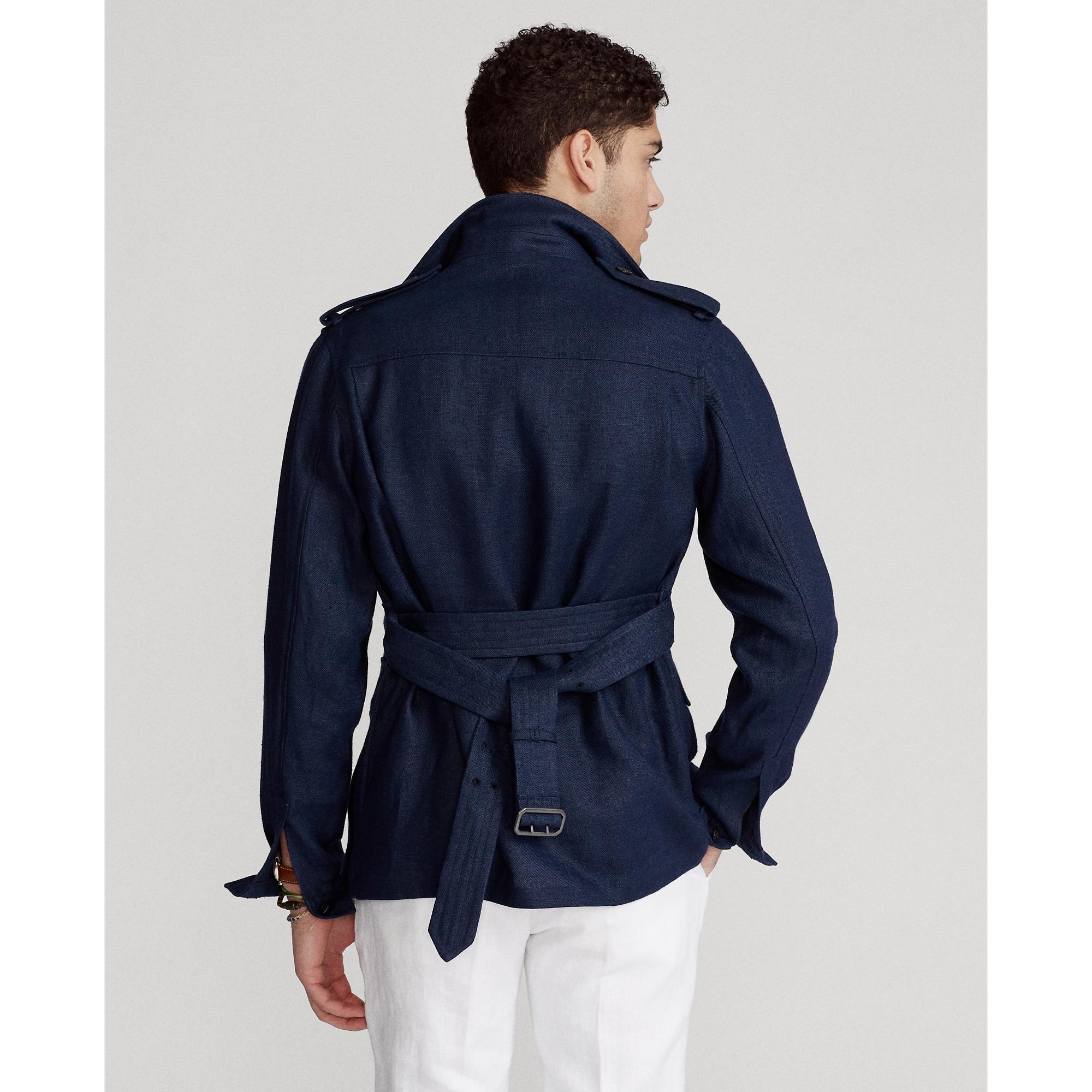 Polo Ralph Lauren Linen Safari Jacket in Navy (Blue) for Men | Lyst