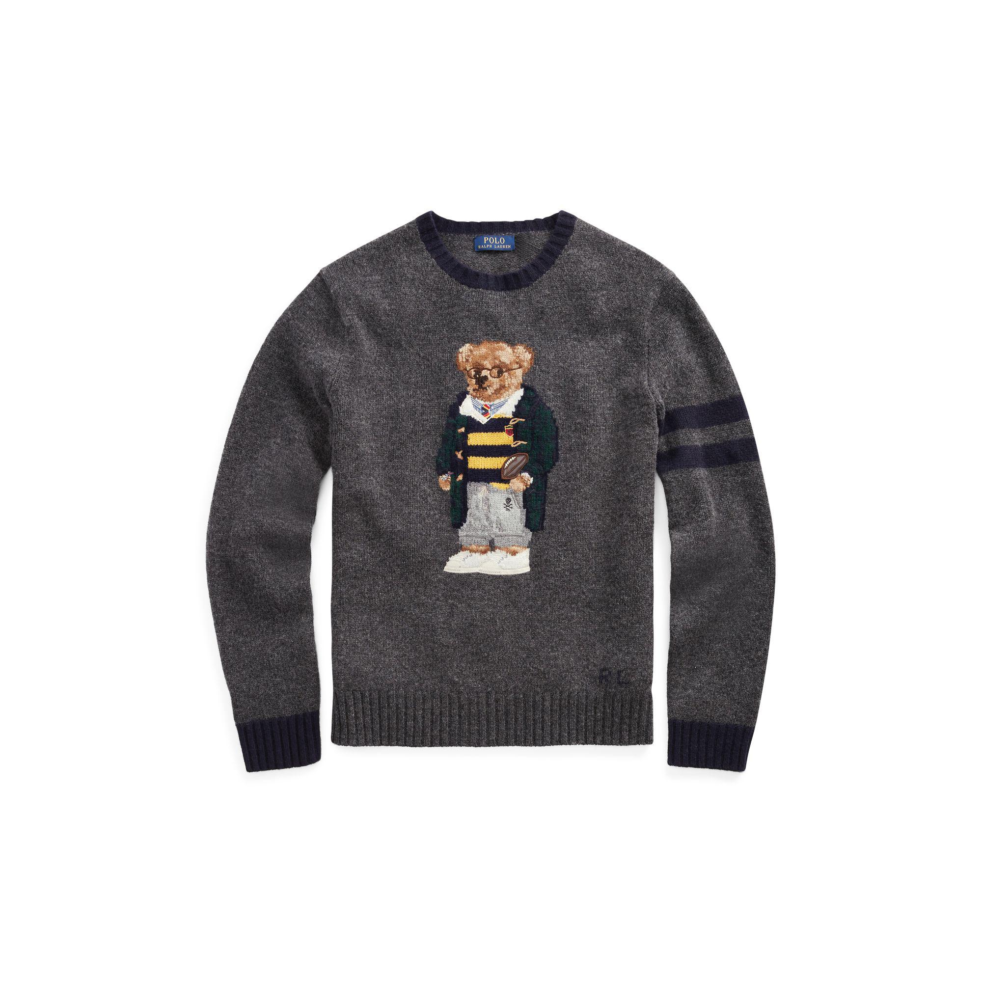 polo bear grey sweater