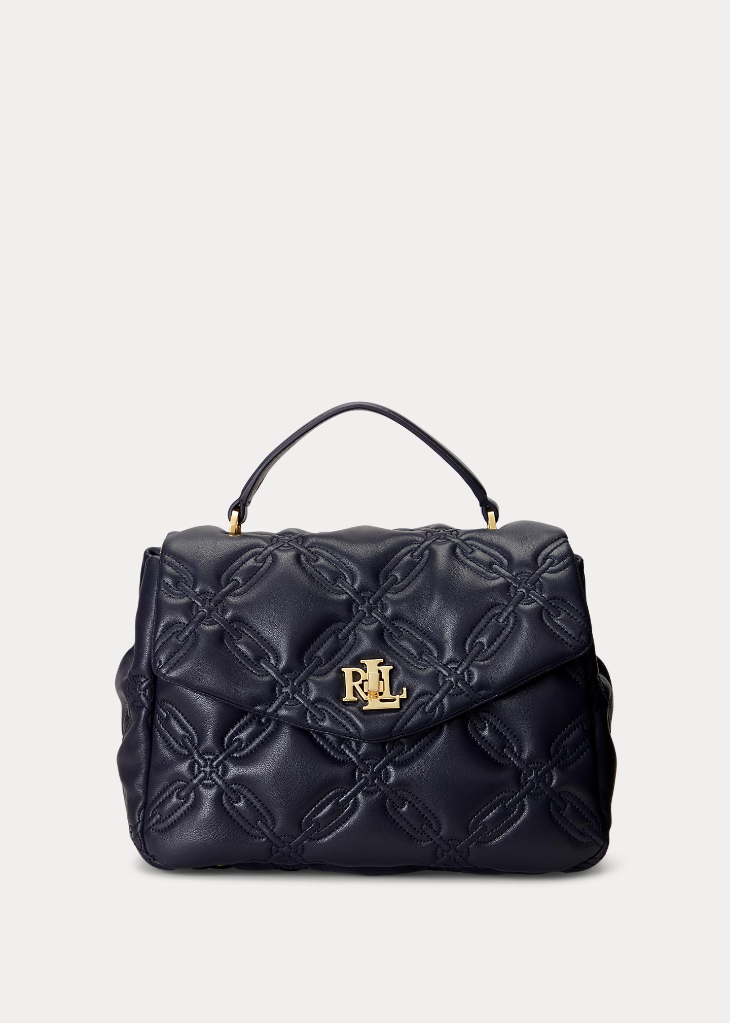 Ralph Lauren Quilted Leather Medium Farrah Satchel in Blue Lyst UK