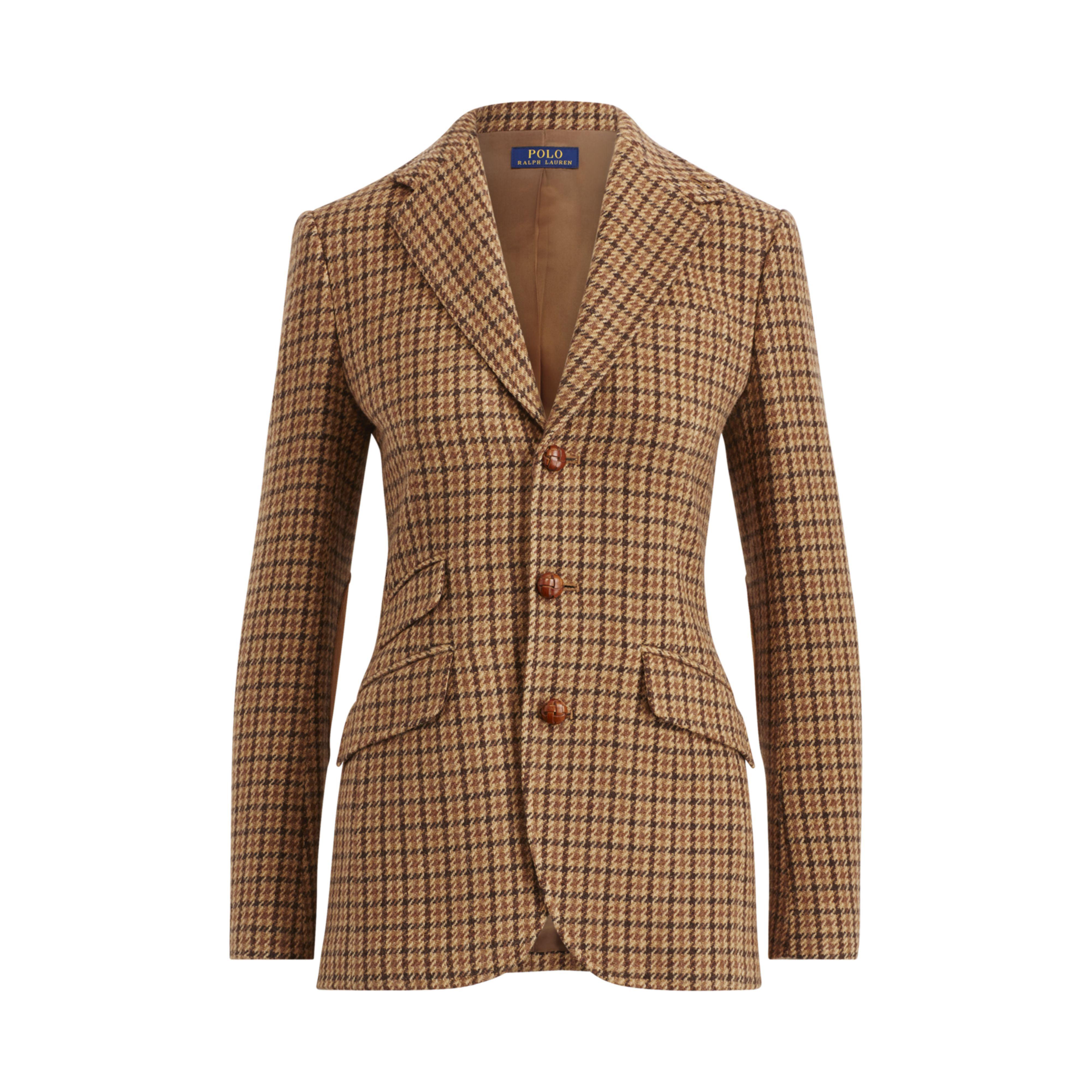 Polo Ralph Lauren Wool Houndstooth Blazer in Brown | Lyst