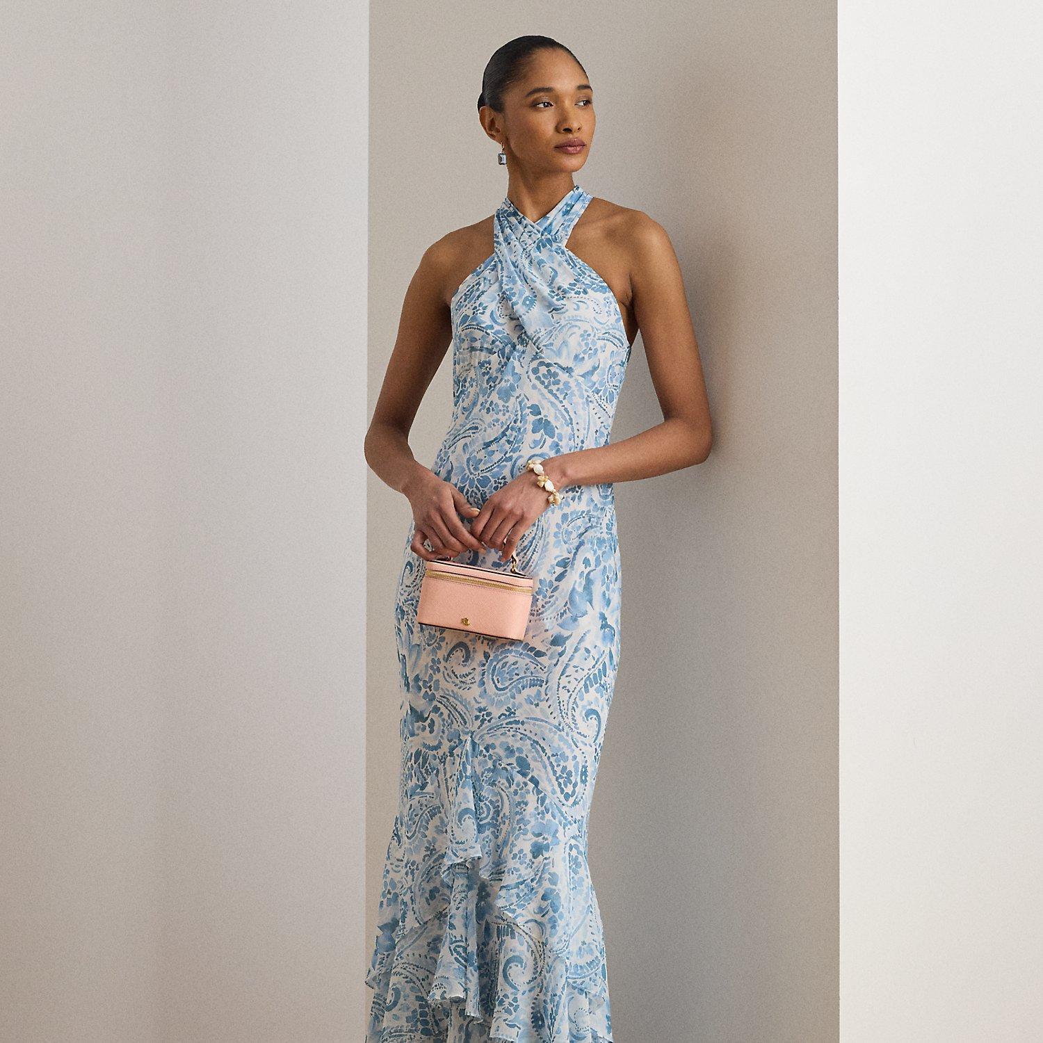 paisley print halter maxi dress Paisley Print Braided Halter Maxi Dress